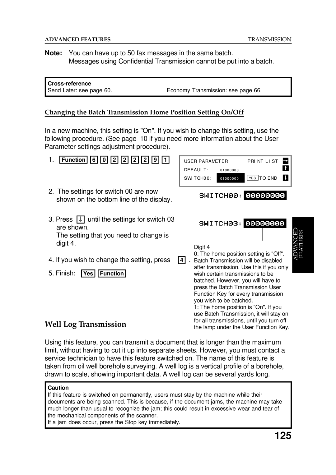 Ricoh FAX5600L manual 125, Well Log Transmission 