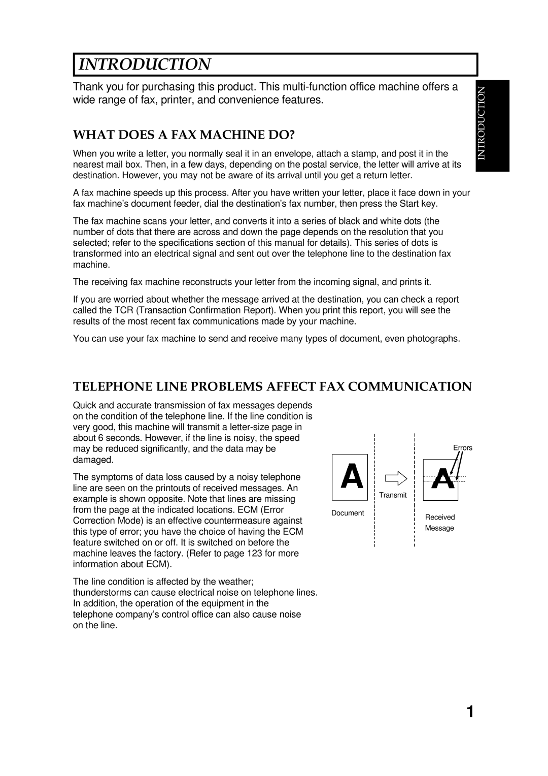 Ricoh FAX5600L manual What does a FAX Machine DO?, Telephone Line Problems Affect FAX Communication 