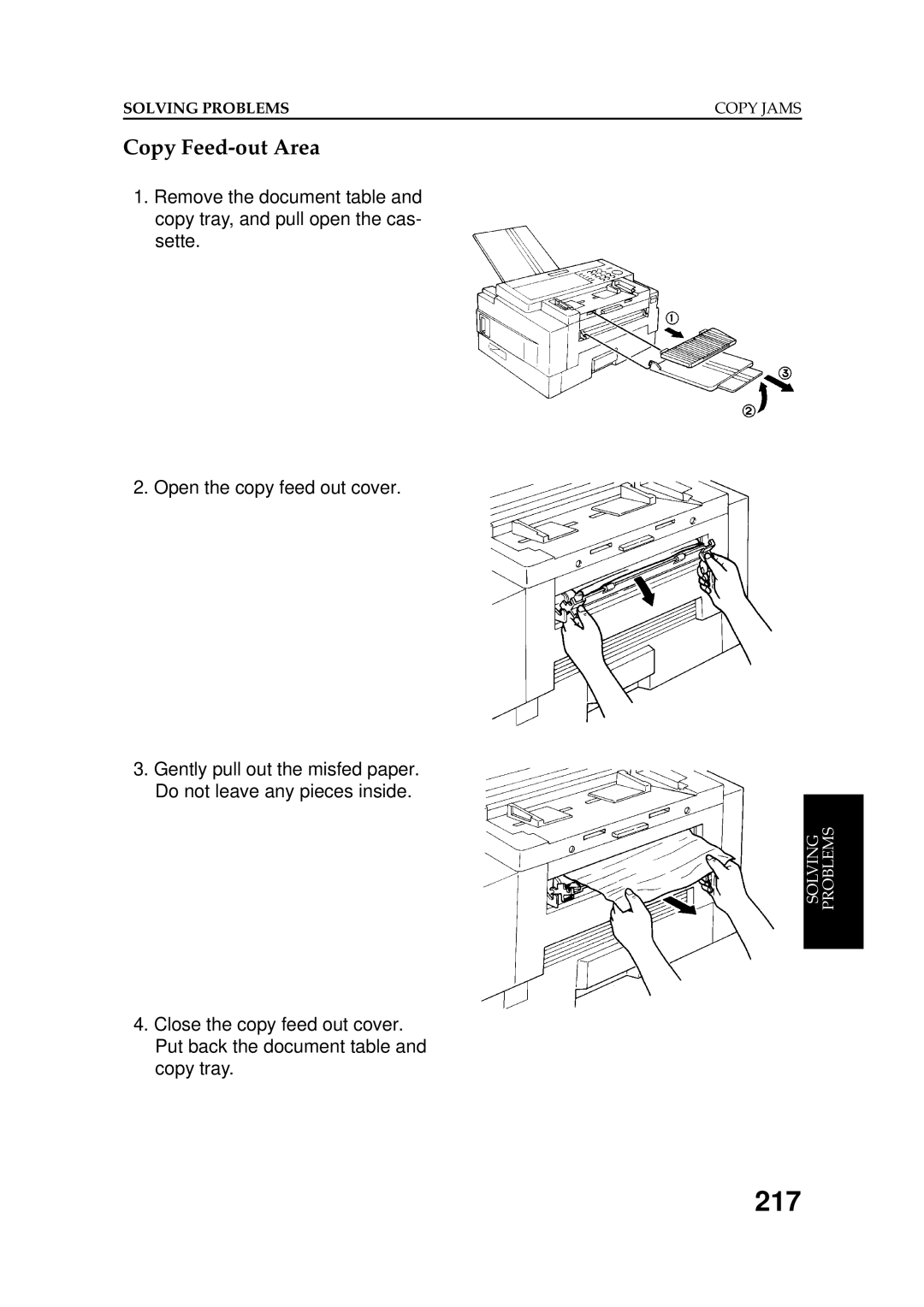 Ricoh FAX5600L manual 217, Copy Feed-out Area 