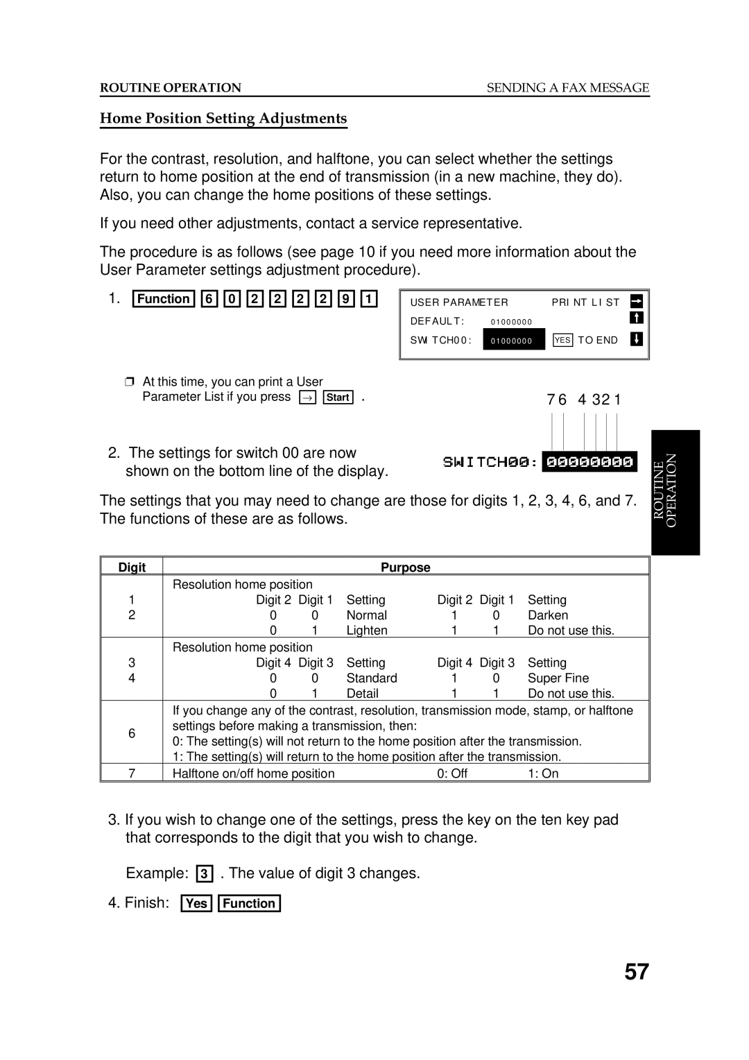 Ricoh FAX5600L manual Home Position Setting Adjustments, Function 6 0 2 2 2 2 9 