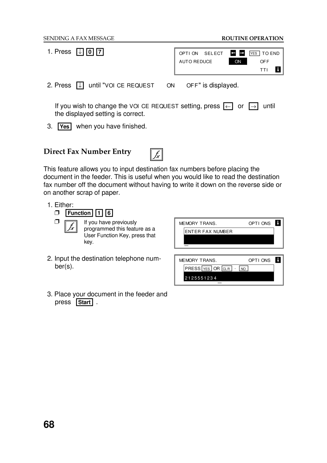 Ricoh FAX5600L manual Direct Fax Number Entry 