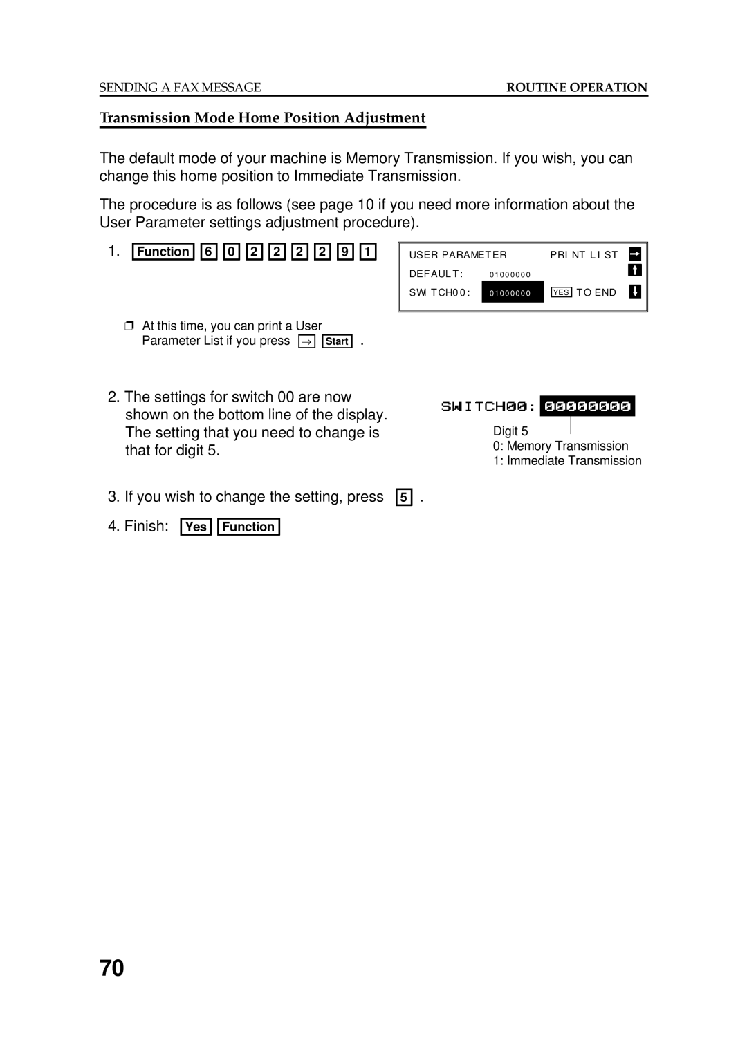 Ricoh FAX5600L manual Transmission Mode Home Position Adjustment 