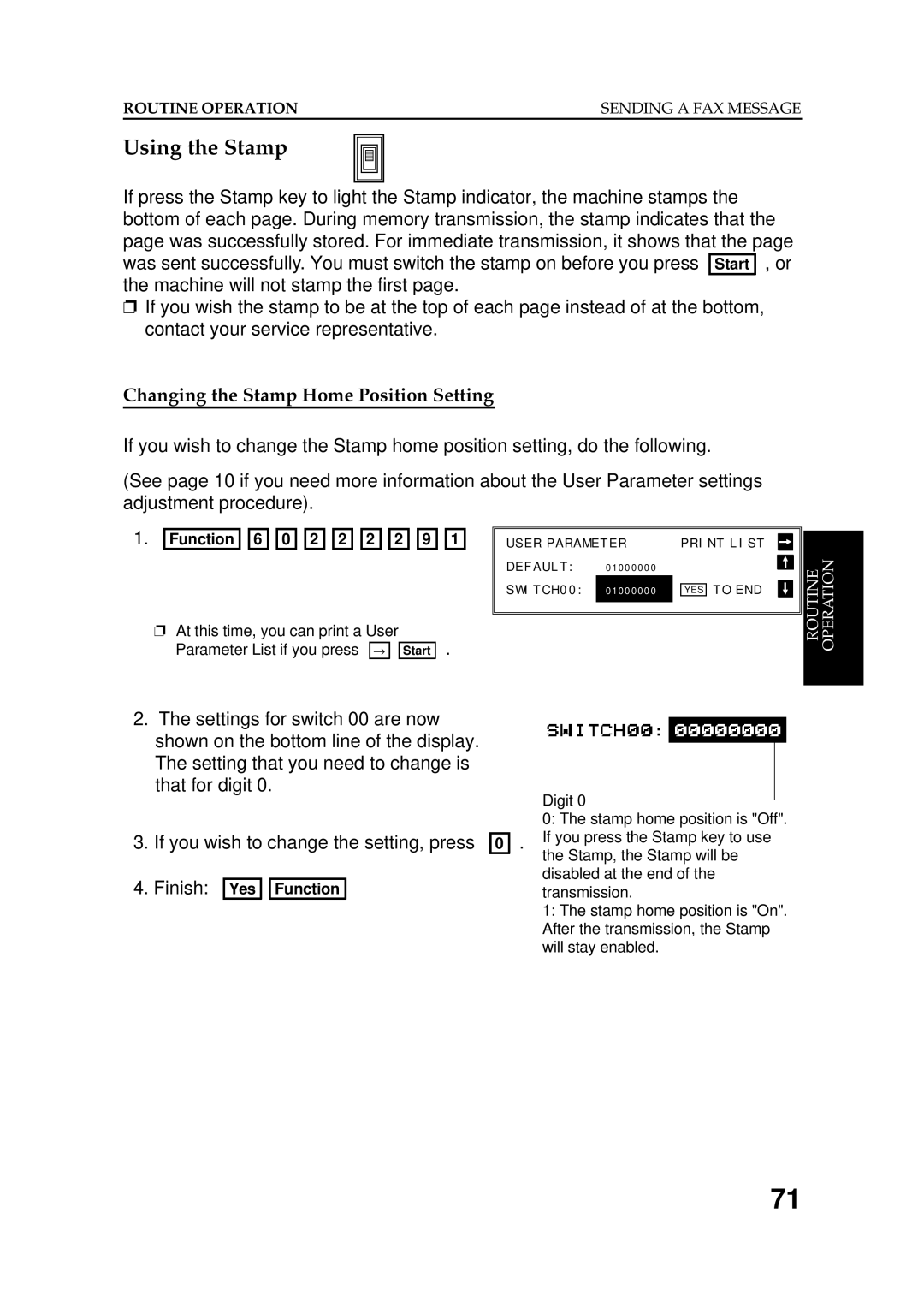 Ricoh FAX5600L manual Using the Stamp, Changing the Stamp Home Position Setting 