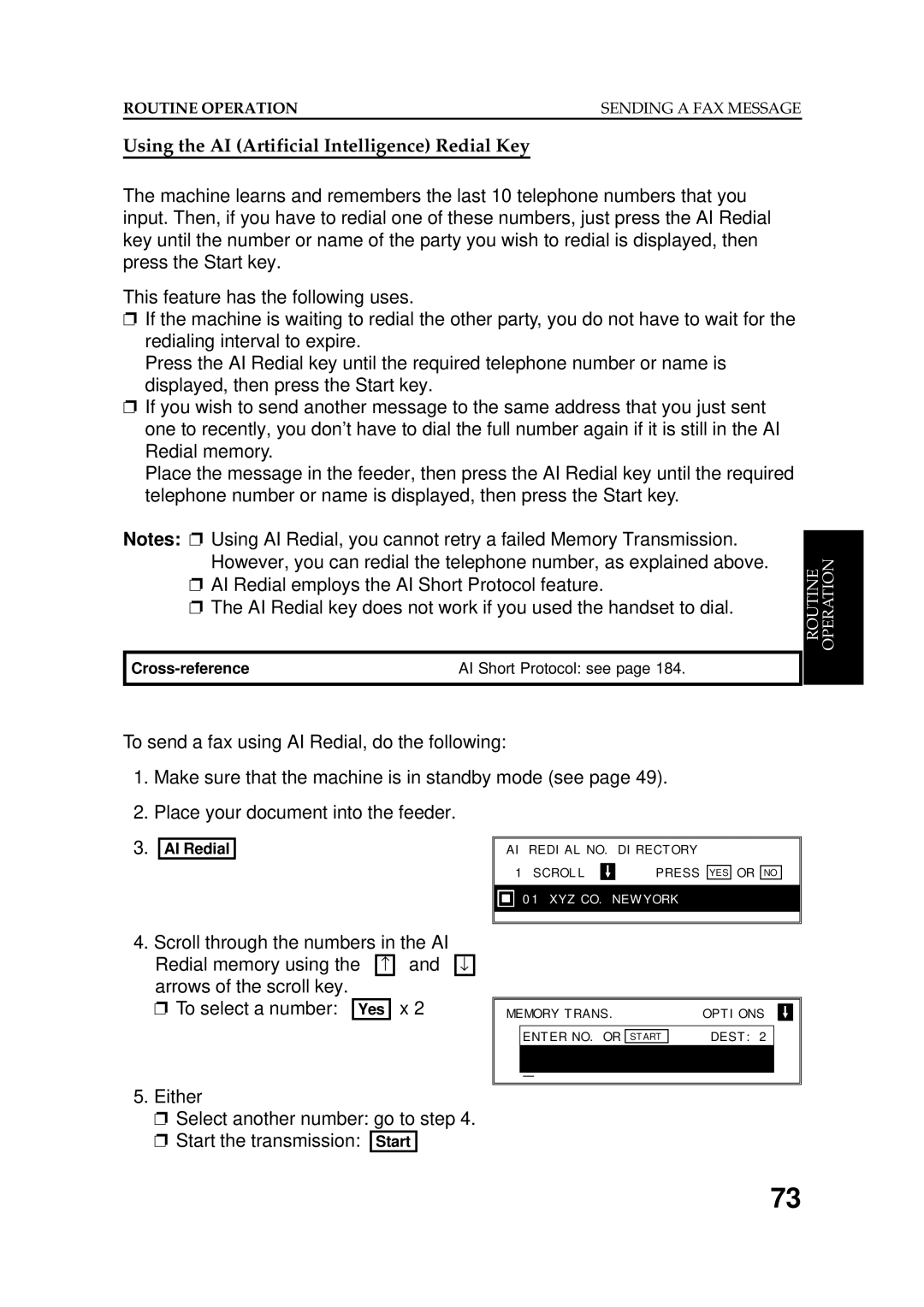 Ricoh FAX5600L manual Using the AI Artificial Intelligence Redial Key 