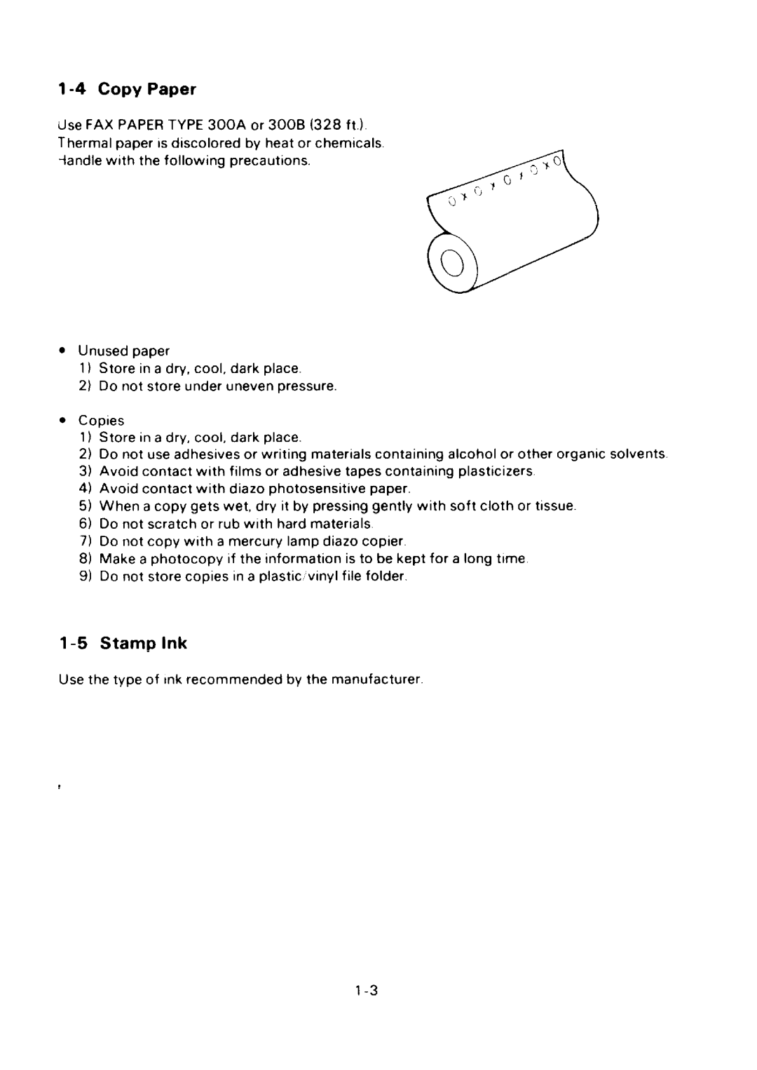 Ricoh FAX75 manual Copy Paper, Stamp Ink 