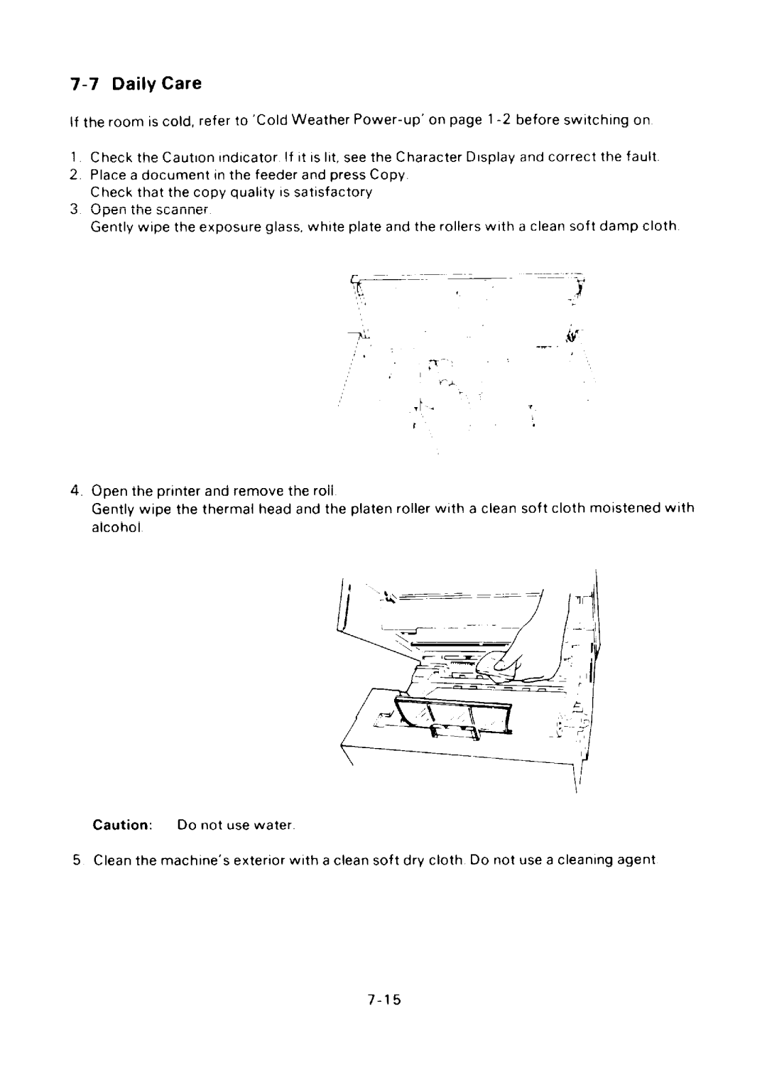 Ricoh FAX75 manual Daily Care 