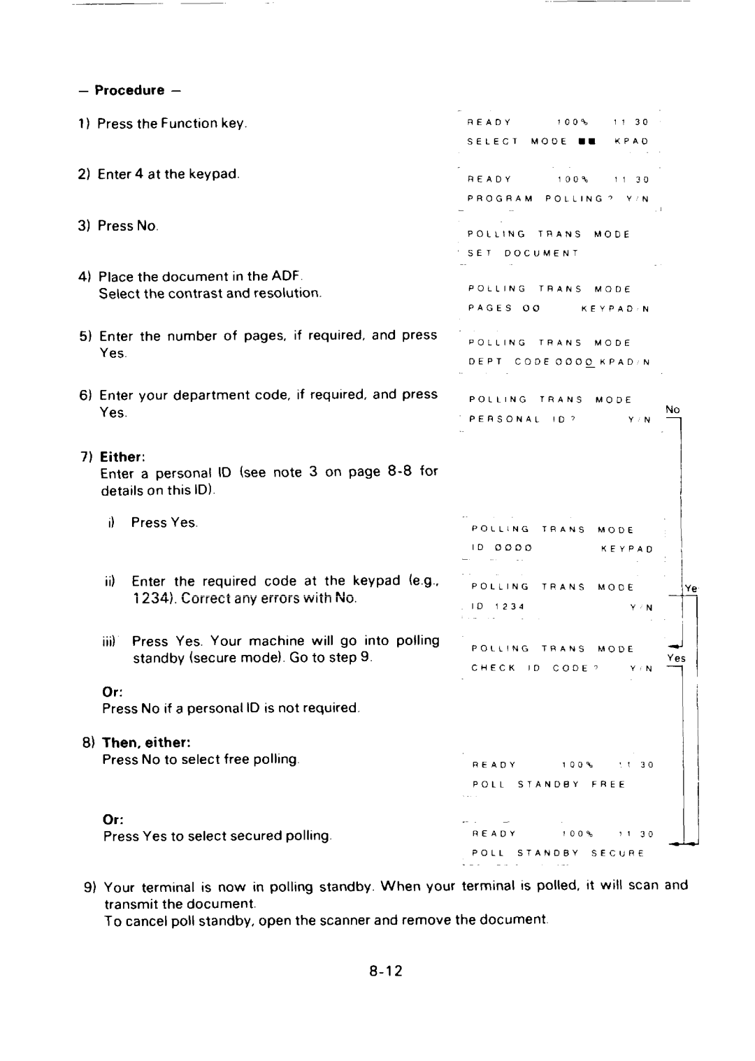 Ricoh FAX75 manual Procedure 1IPress the Function key 