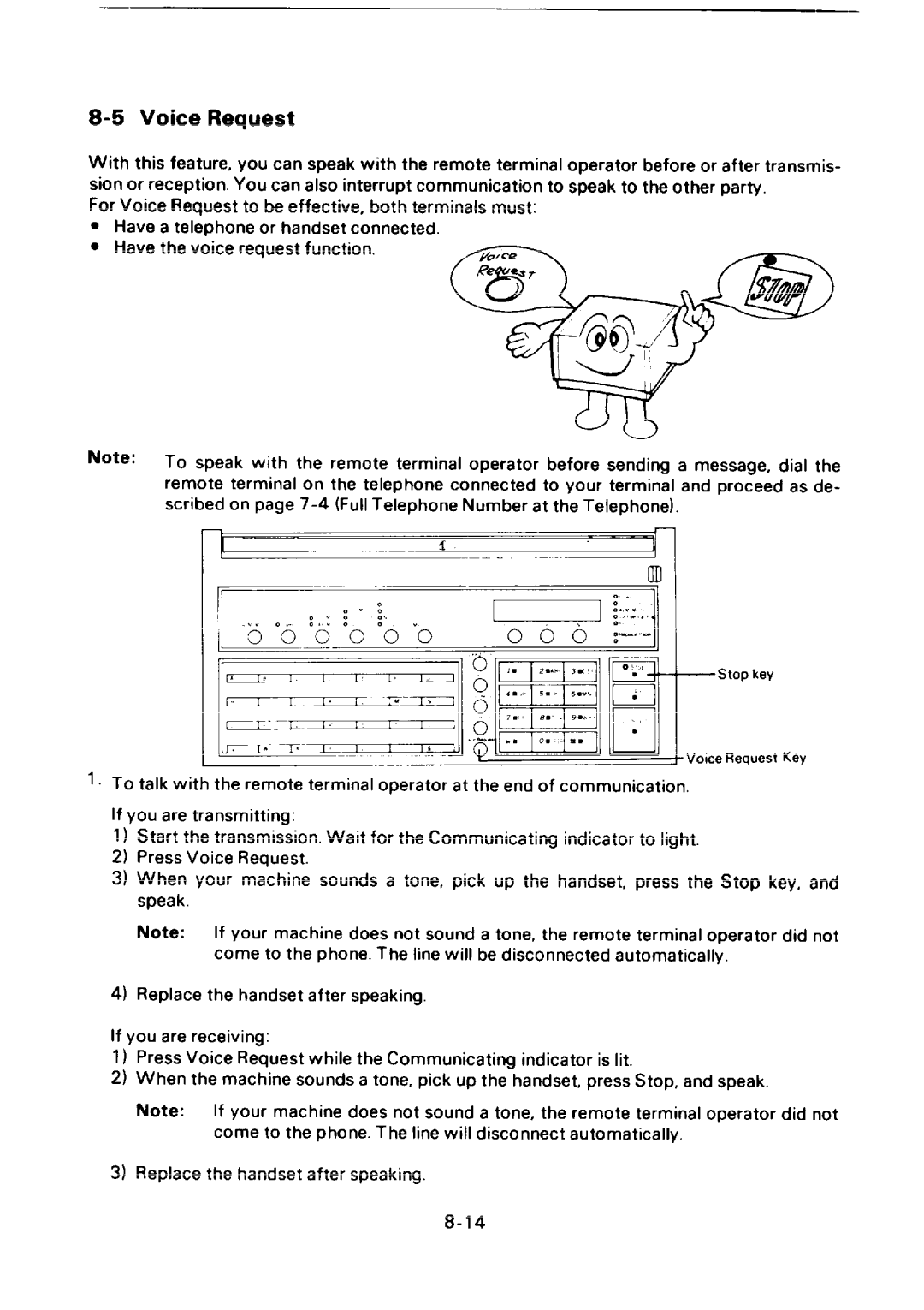 Ricoh FAX75 manual 000 0000, Voice Request 