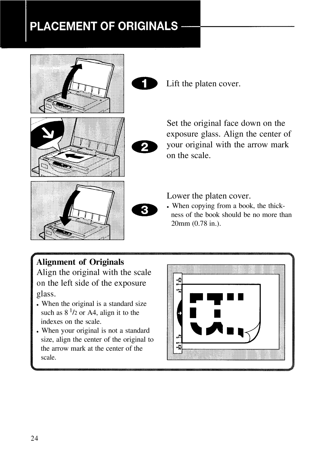 Ricoh 1008, FT1208 manual Alignment of Originals 