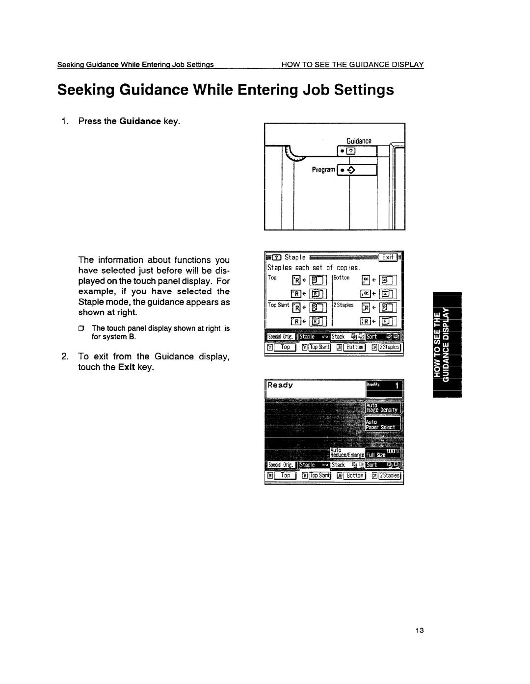 Ricoh FT6655, FT6645 manual Seeking Guidance While Entering Job Settings 