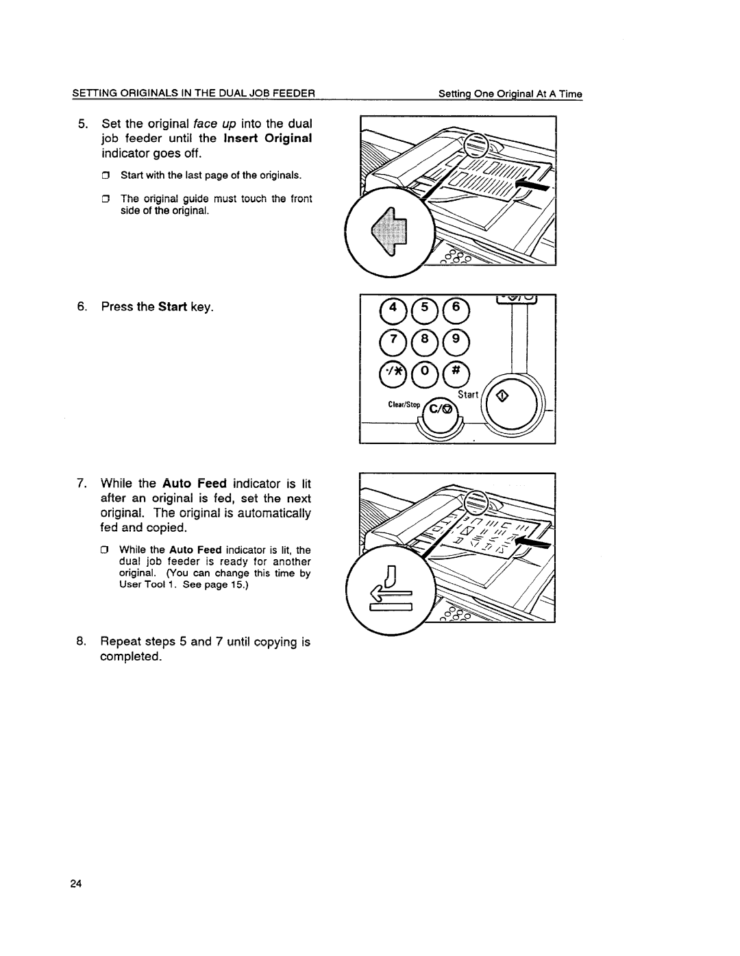 Ricoh FT6645, FT6655 manual Repeat steps 5 and 7 until copying is completed 