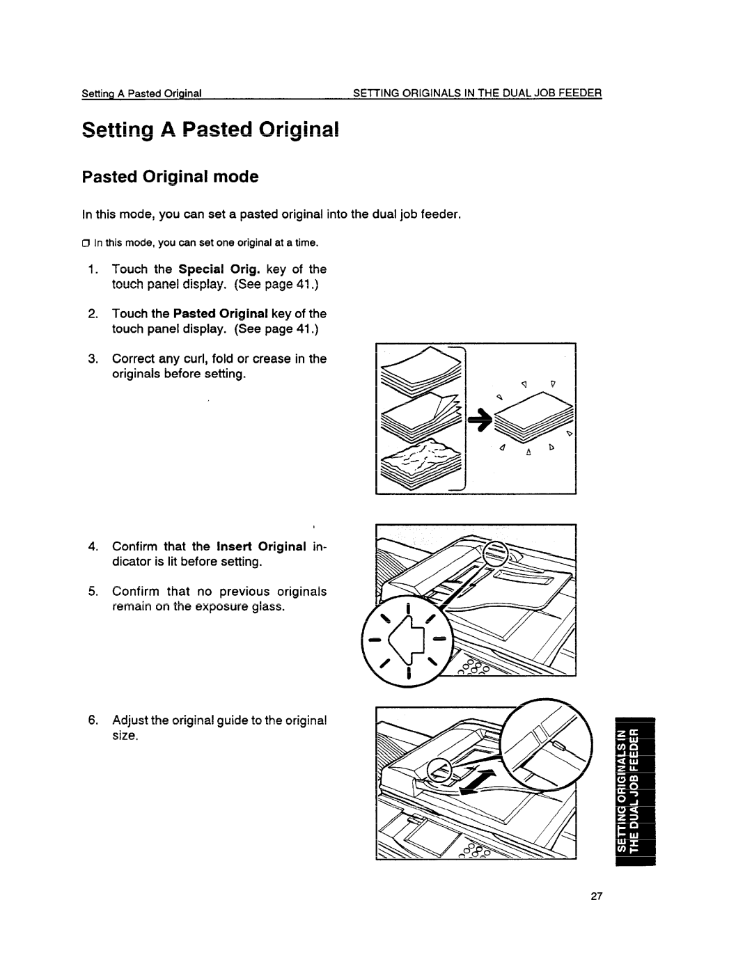 Ricoh FT6655, FT6645 manual Setting a Pasted Original, Pasted Original mode 