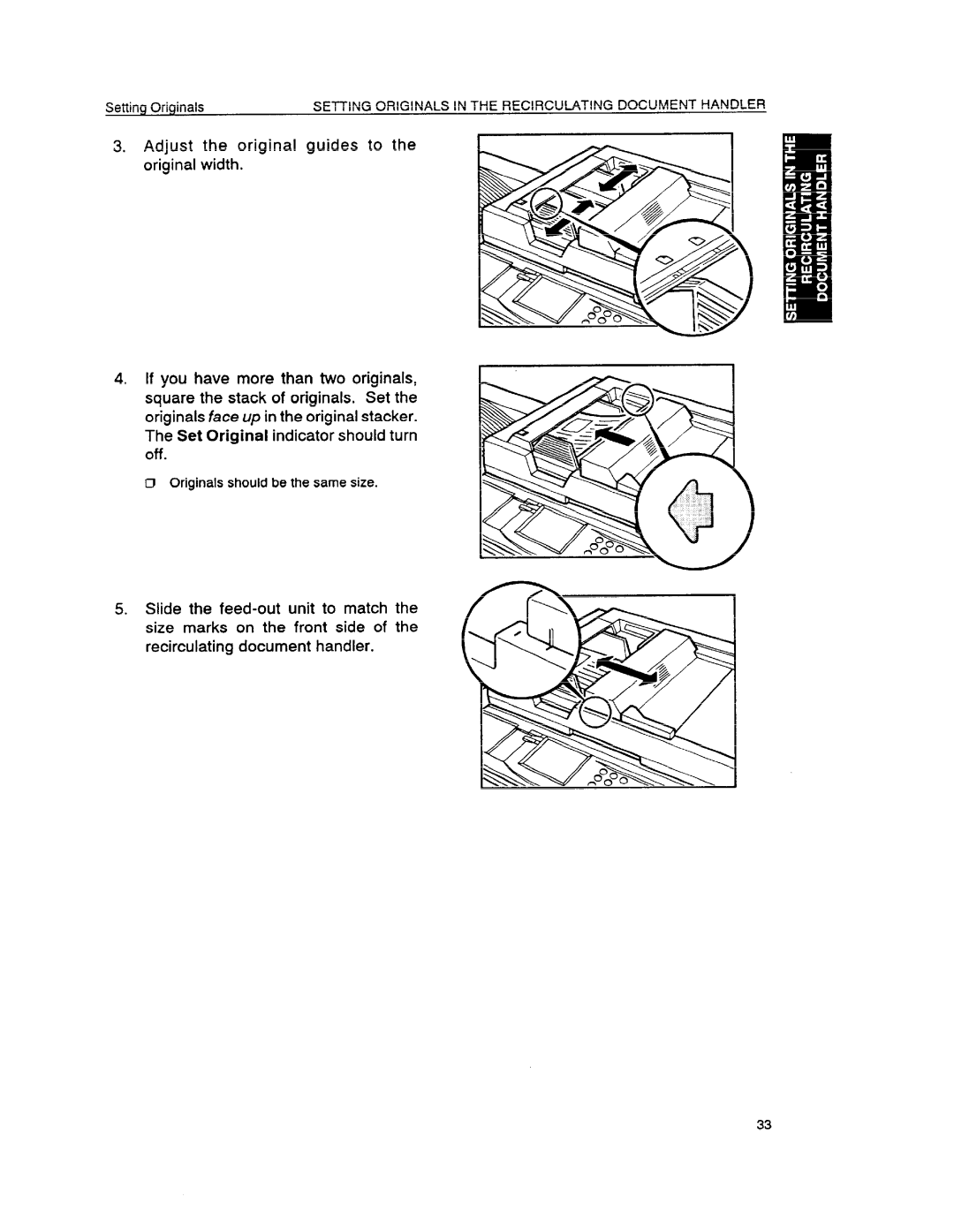 Ricoh FT6655, FT6645 manual Setting Originals in the RECIRCUIJ+TING Document Handler 