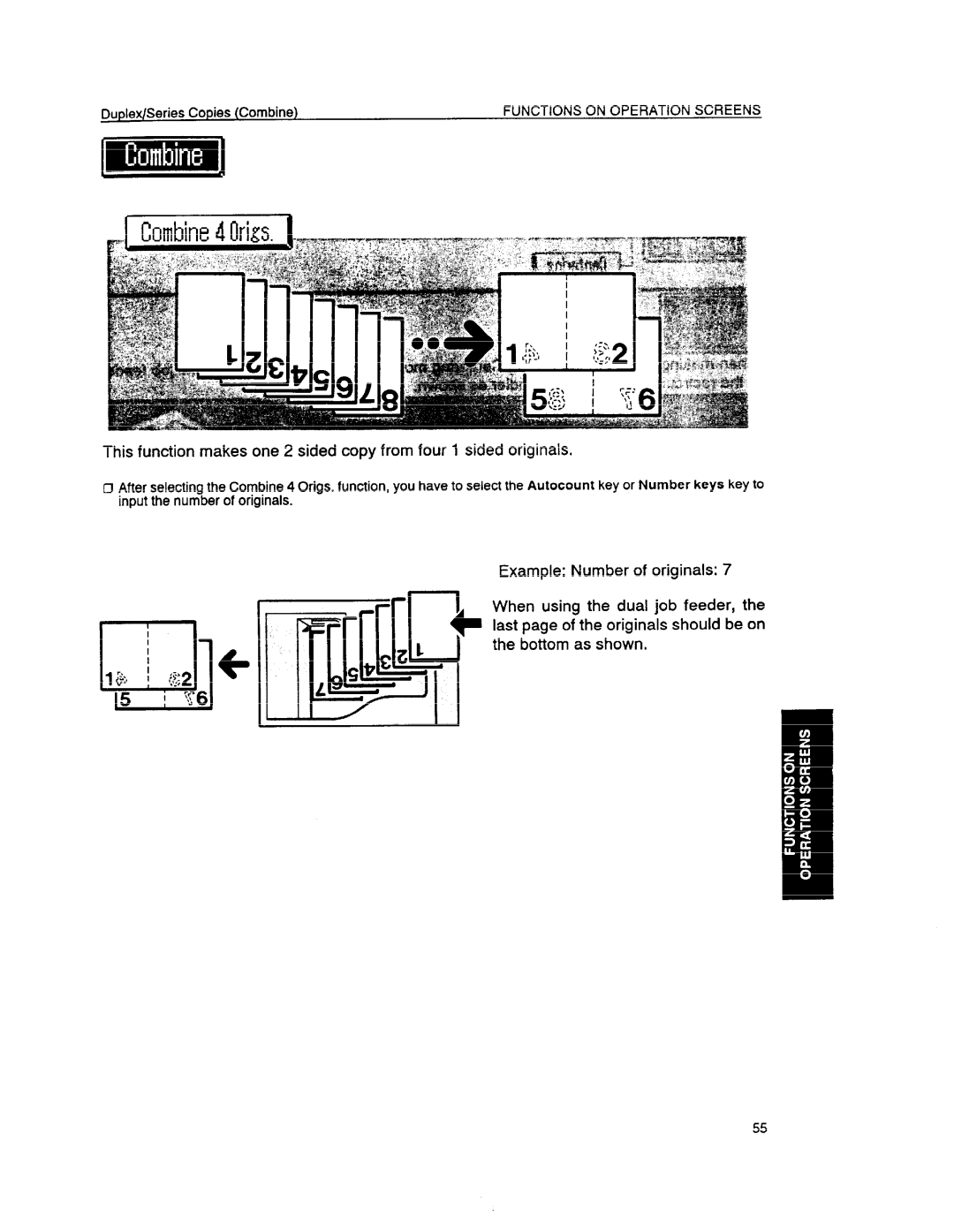 Ricoh FT6655, FT6645 manual This function makes one 2 sided copy from four 