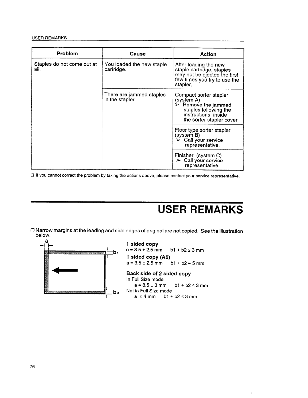 Ricoh FT6655, FT6645 manual User Remarks, Sorter, Stap ter System, Staples Following Instructions 