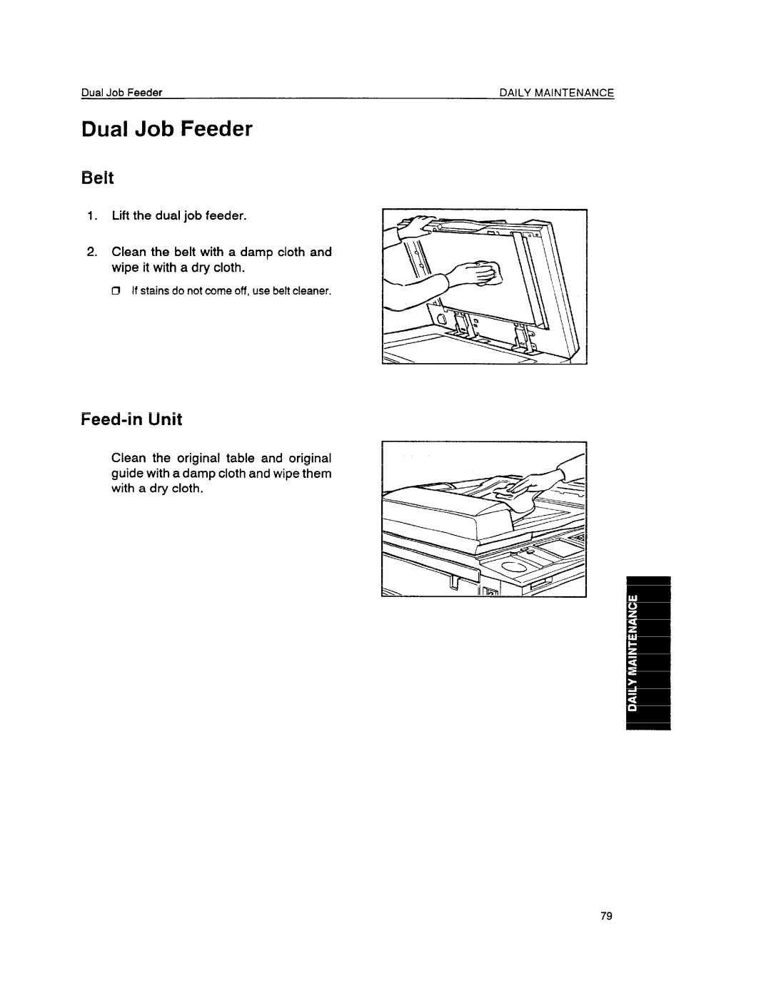 Ricoh FT6645, FT6655 manual Dual Job Feeder, Belt, Feed-in Unit 