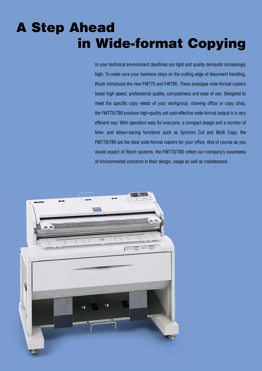 Ricoh FW770, FW780 manual Step Ahead Wide-format Copying 