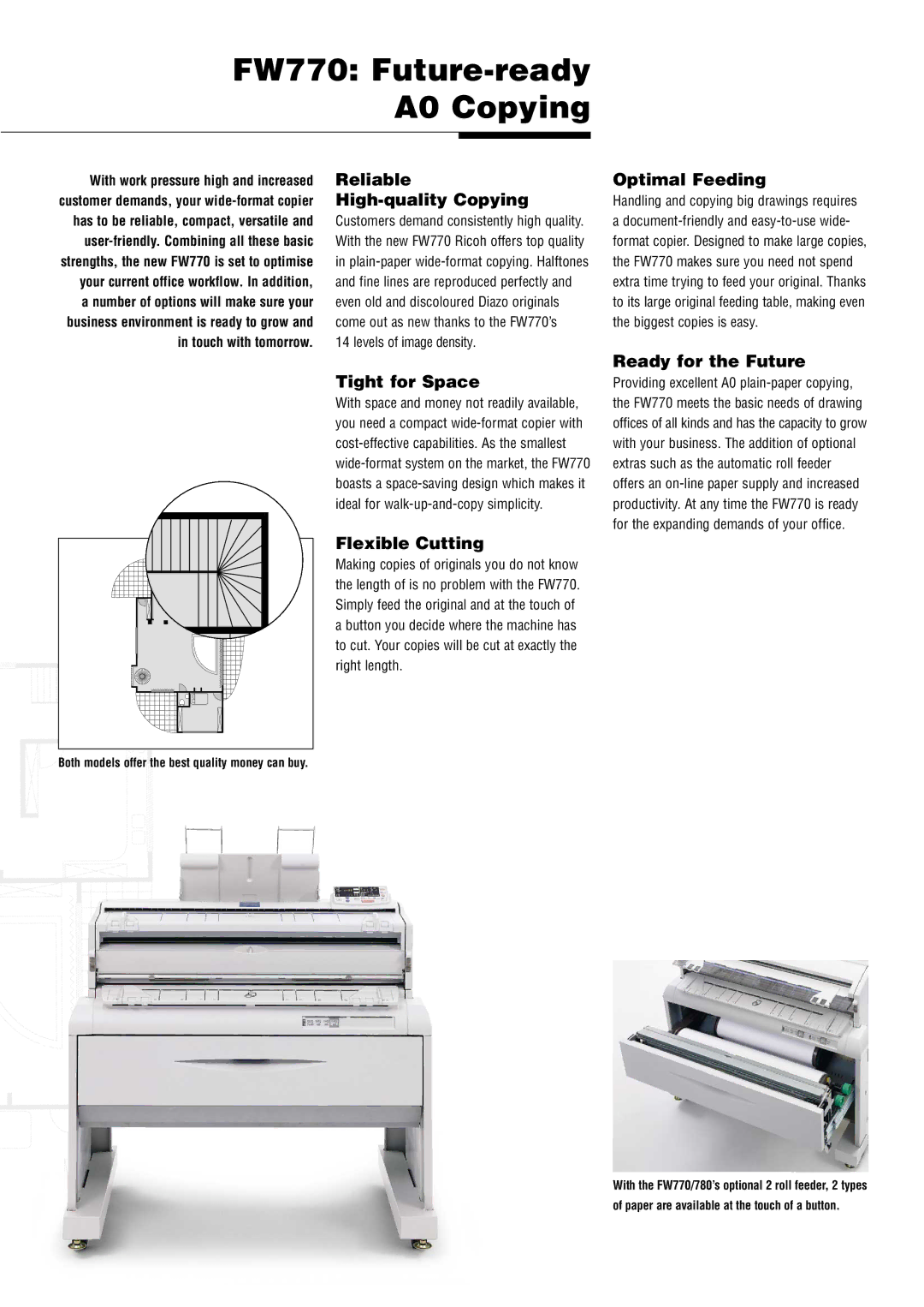 Ricoh FW780 manual FW770 Future-ready A0 Copying 