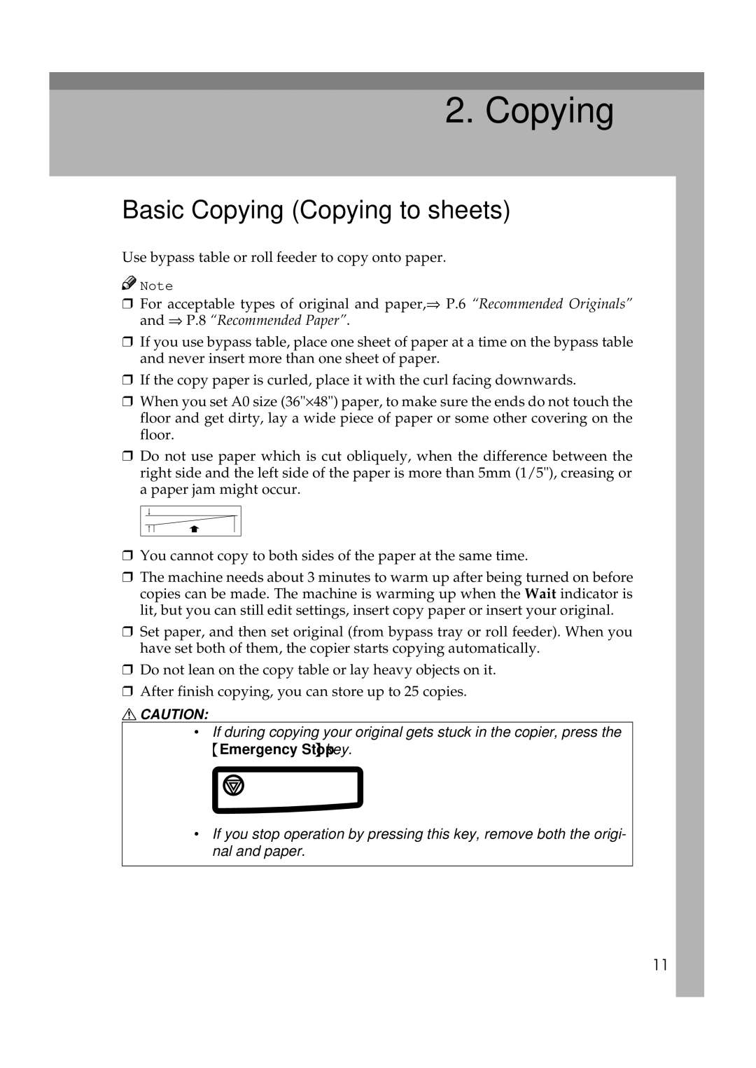 Ricoh FW770 manual Basic Copying Copying to sheets 