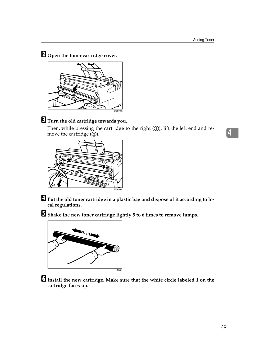 Ricoh FW770 manual Adding Toner 