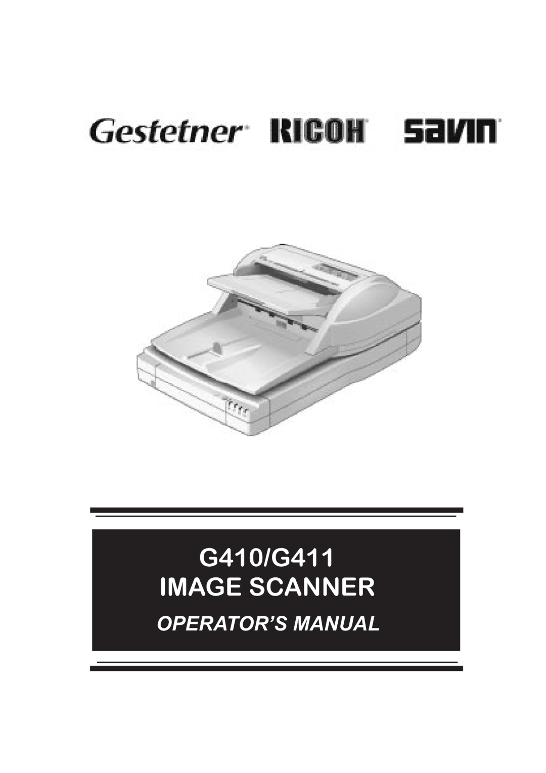 Ricoh G410, G411 manual Image Scanner 