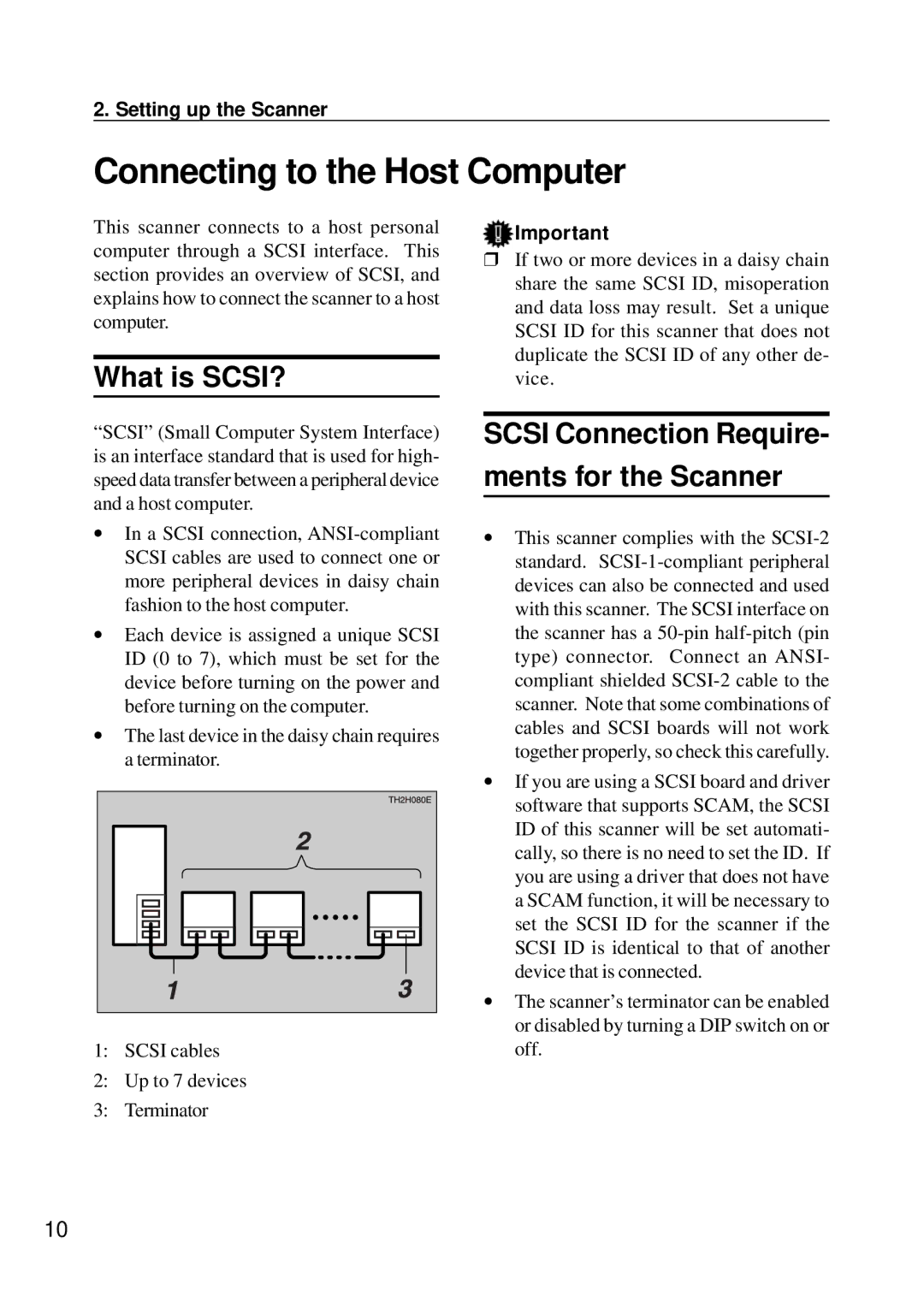 Ricoh G410, G411 manual Connecting to the Host Computer, What is SCSI?, Scsi Connection Require Ments for the Scanner 