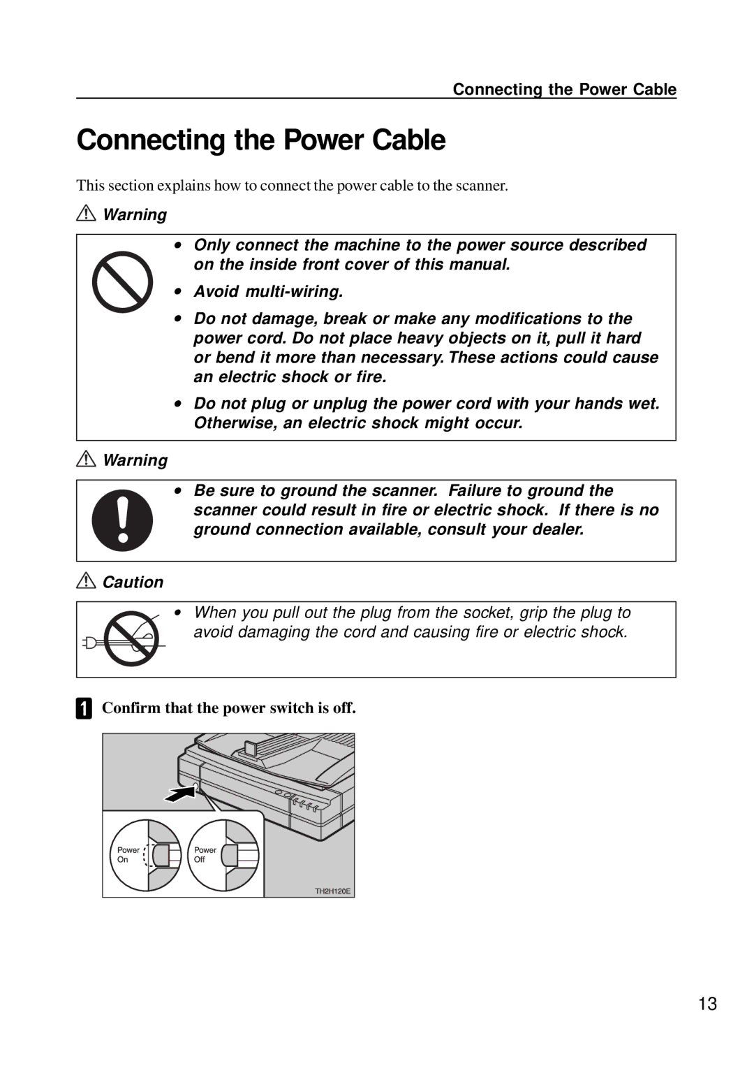 Ricoh G411, G410 manual Connecting the Power Cable 