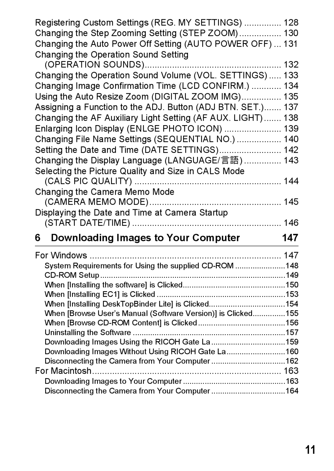 Ricoh G600 manual Downloading Images to Your Computer, 147 