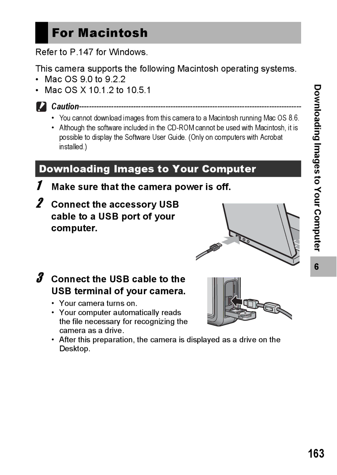 Ricoh G600 manual For Macintosh, 163, Downloading Images to Your Computer 