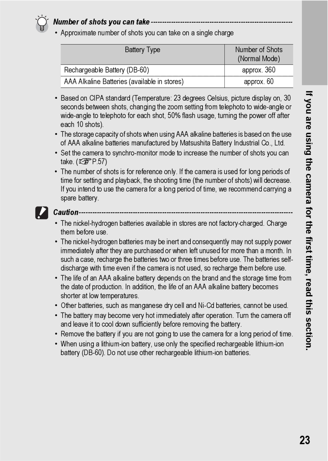 Ricoh G600 manual Number of shots you can take 