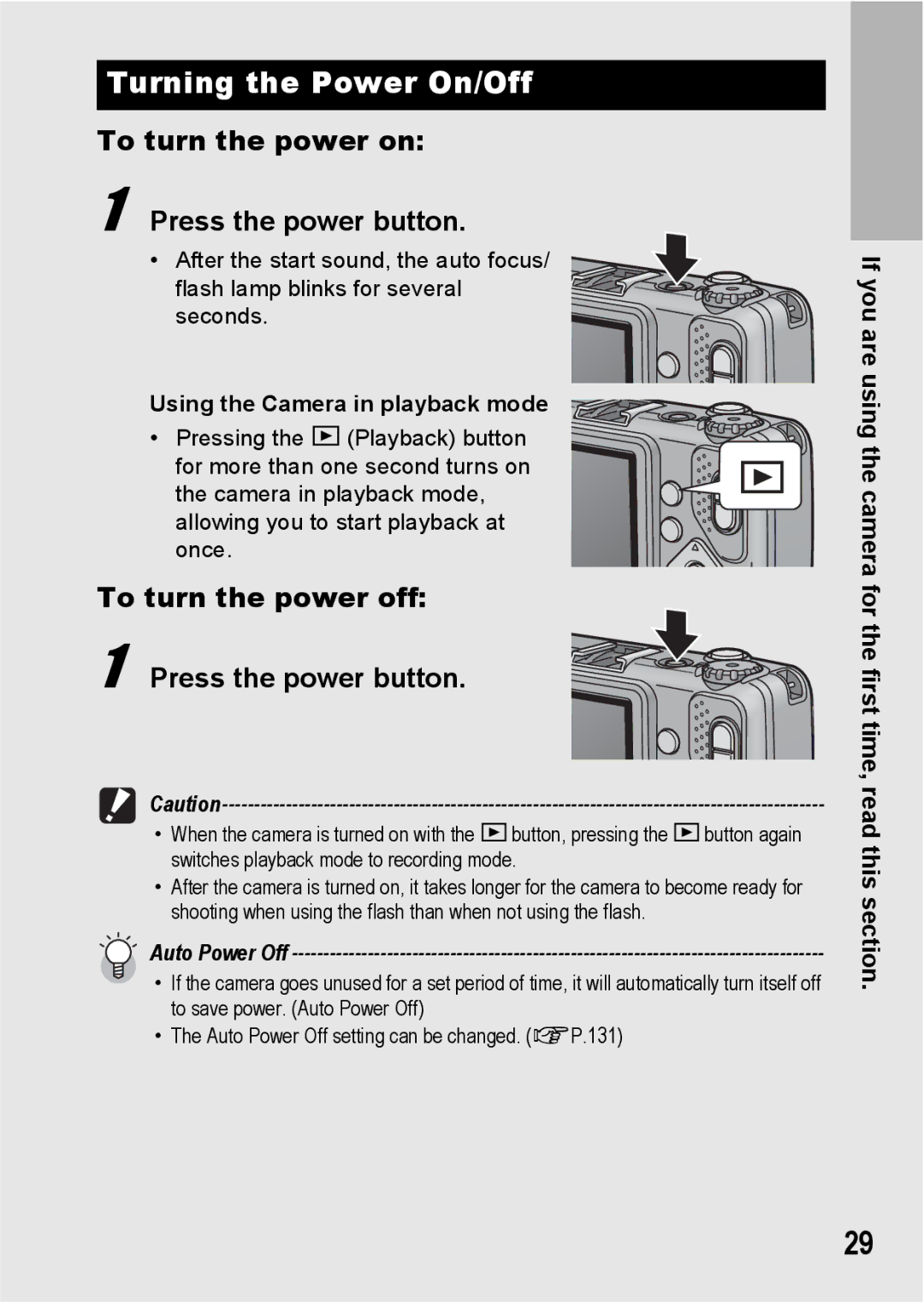 Ricoh G600 manual Turning the Power On/Off, To turn the power on Press the power button 