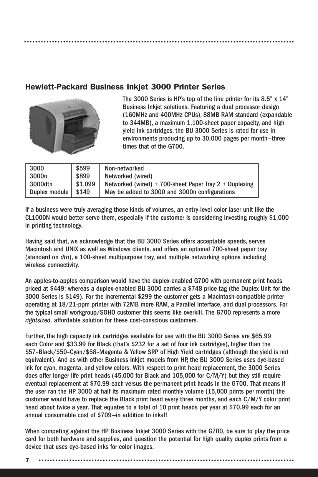 Ricoh G500, G700 manual Hewlett-Packard Business Inkjet 3000 Printer Series, $149 