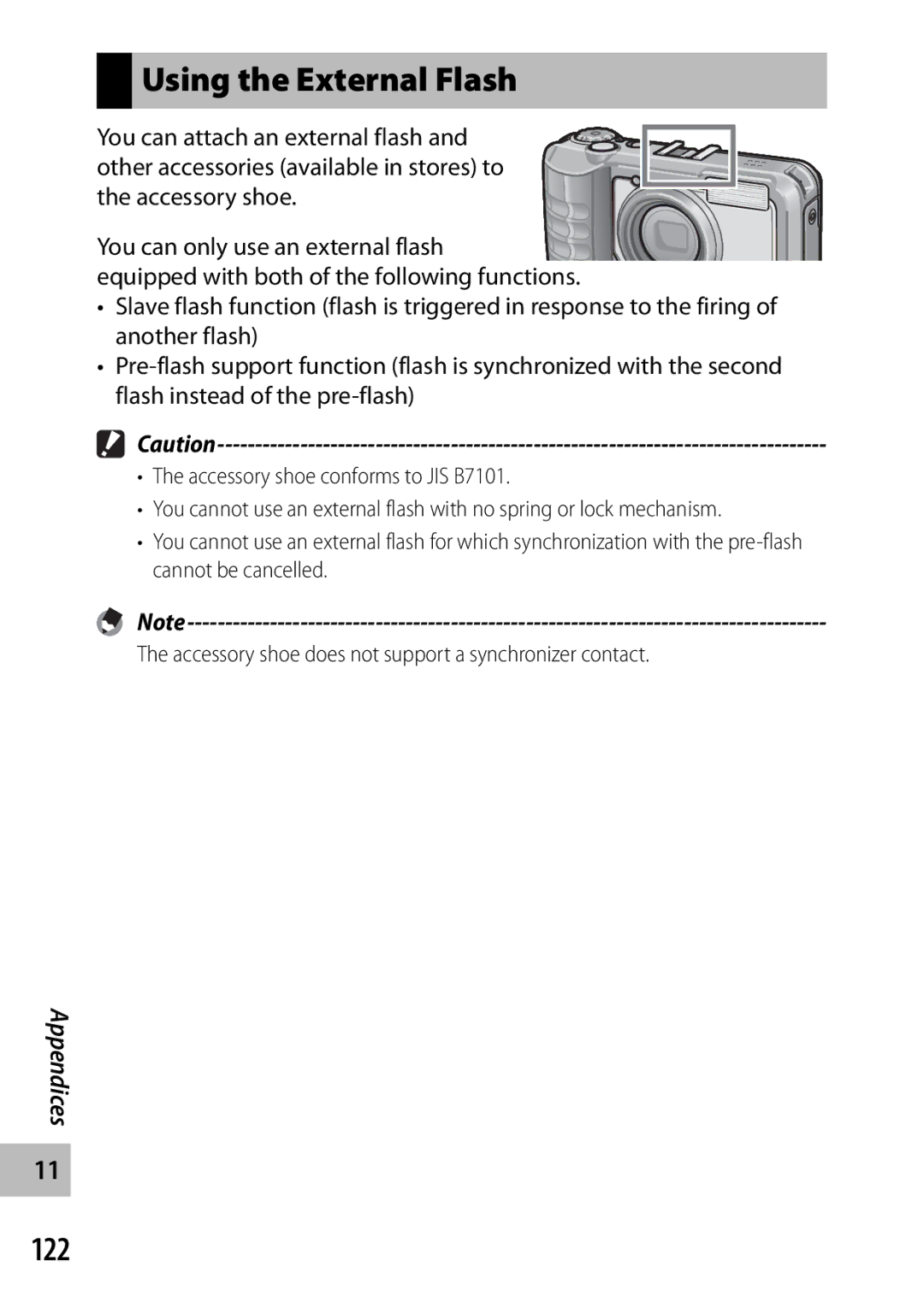 Ricoh G700 manual Using the External Flash, 122 