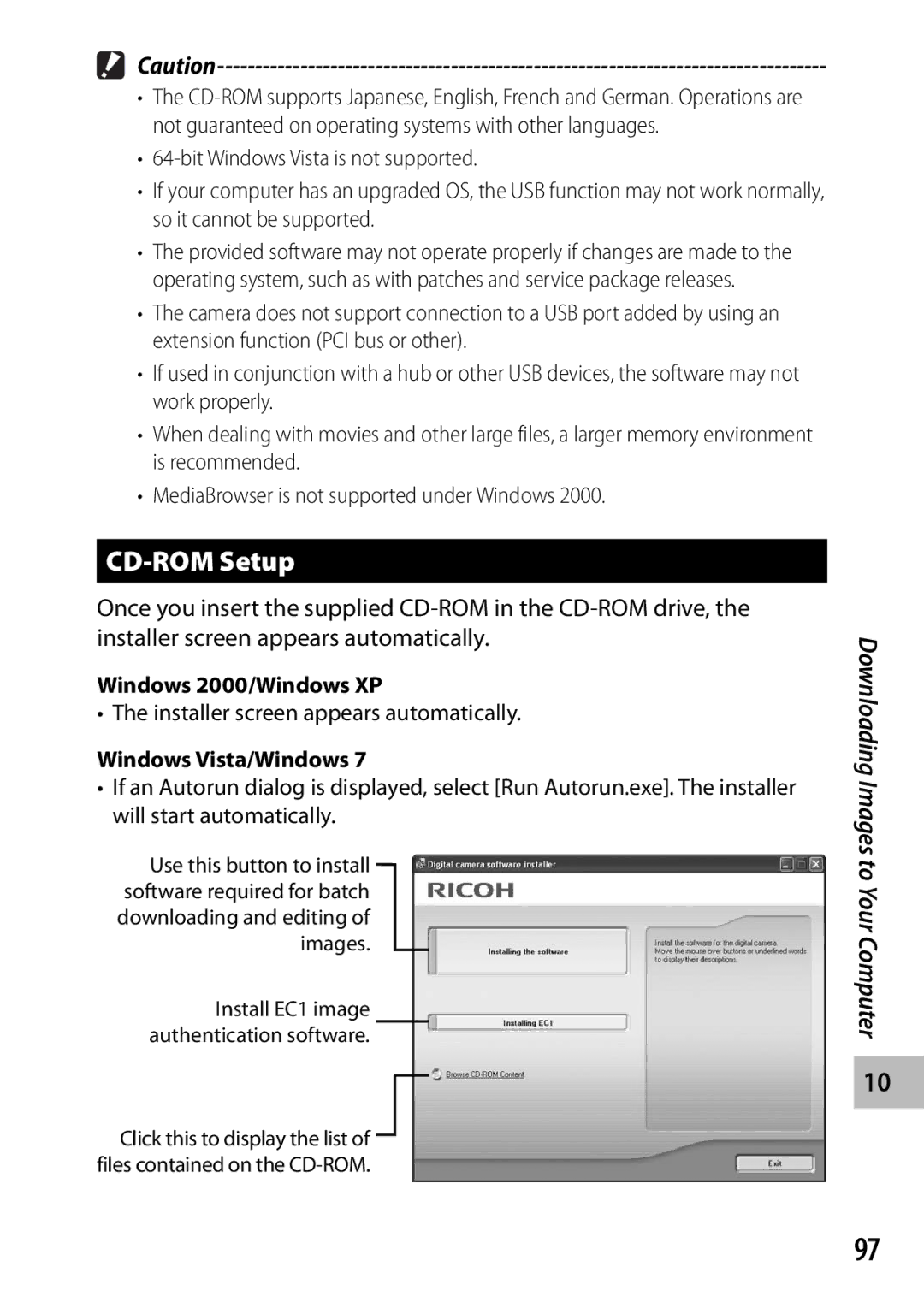 Ricoh G700 manual CD-ROM Setup, Installer screen appears automatically 