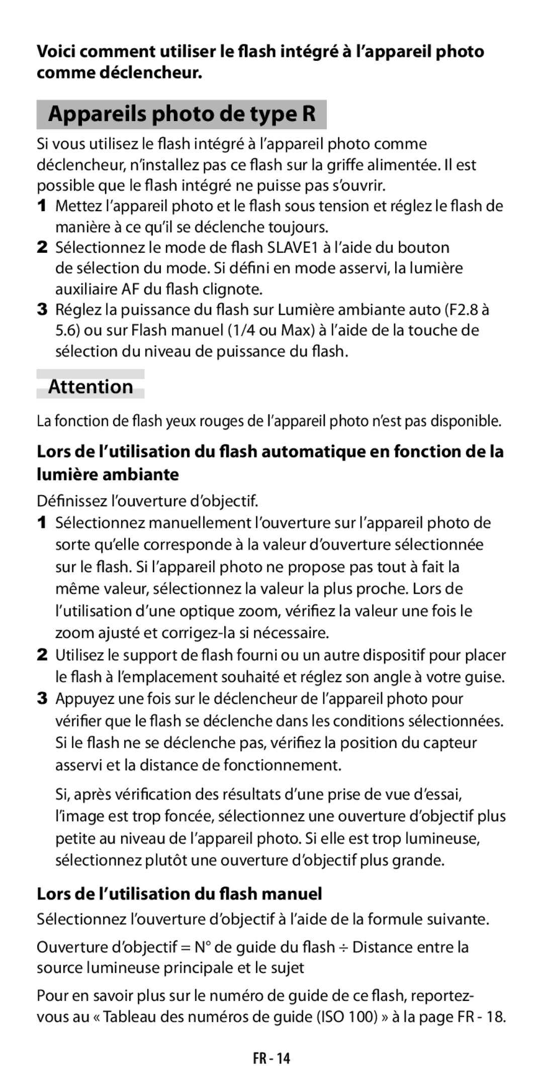 Ricoh GF-1 Définissez l’ouverture d’objectif, Position du capteur, Asservi et la distance de fonctionnement 