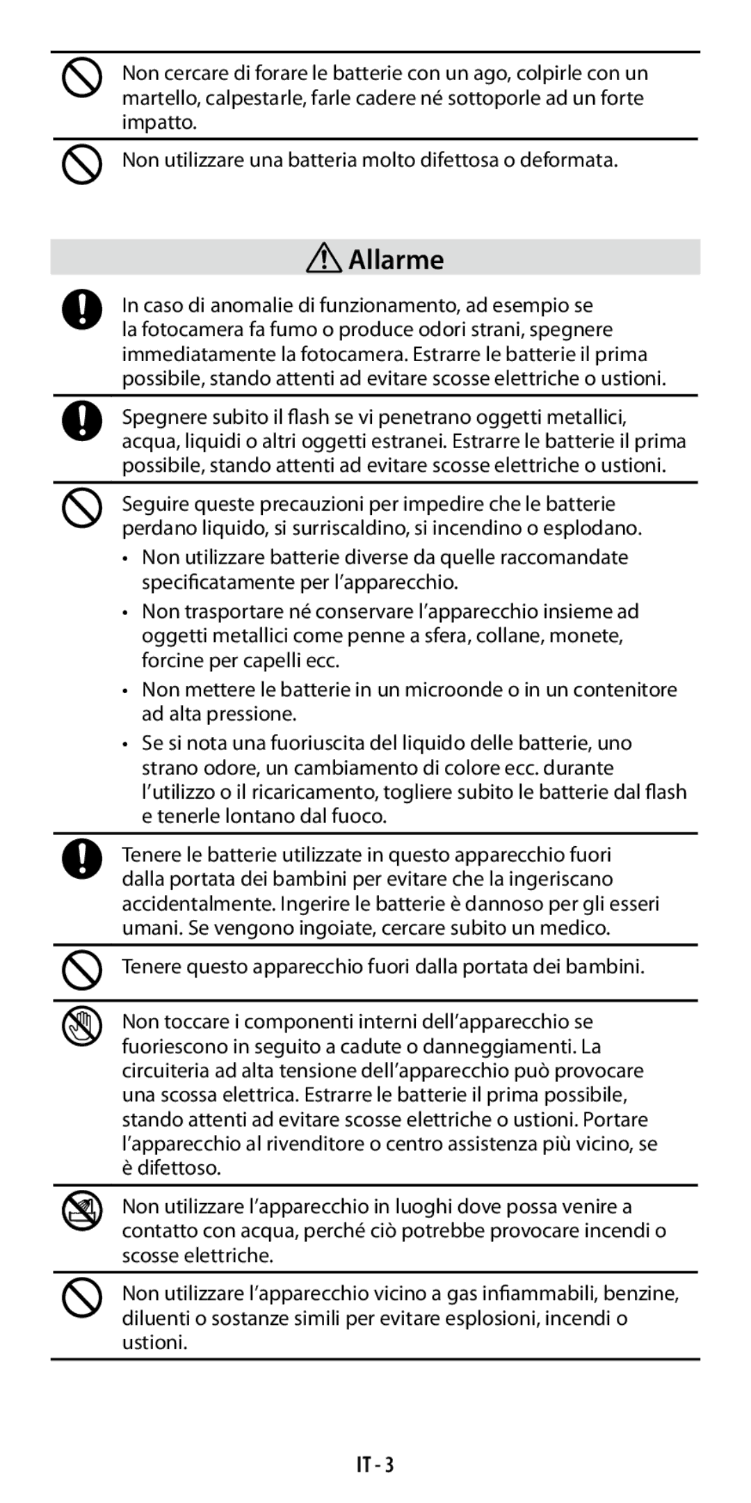 Ricoh GF-1 instruction manual Allarme 