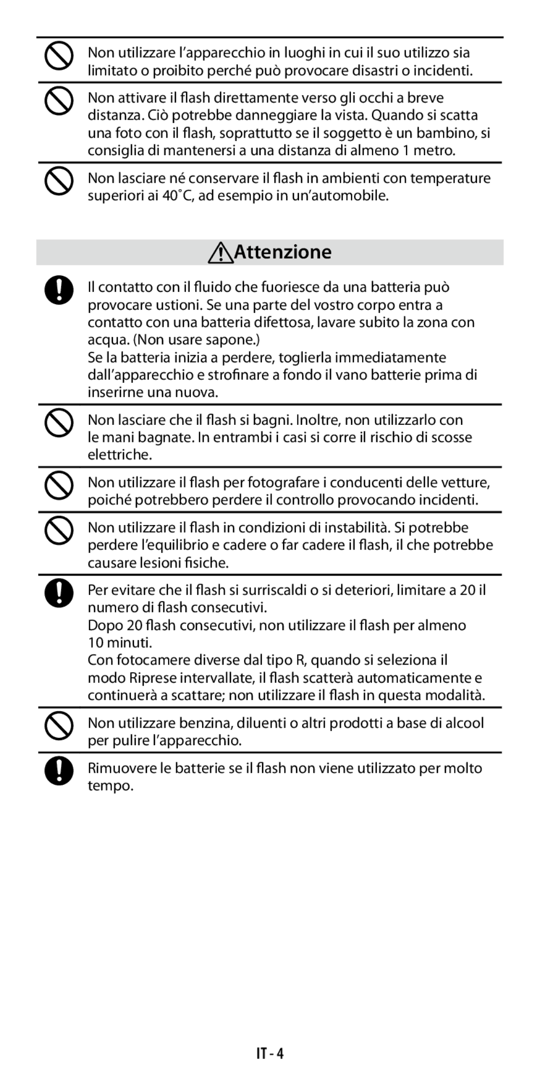 Ricoh GF-1 instruction manual Attenzione 