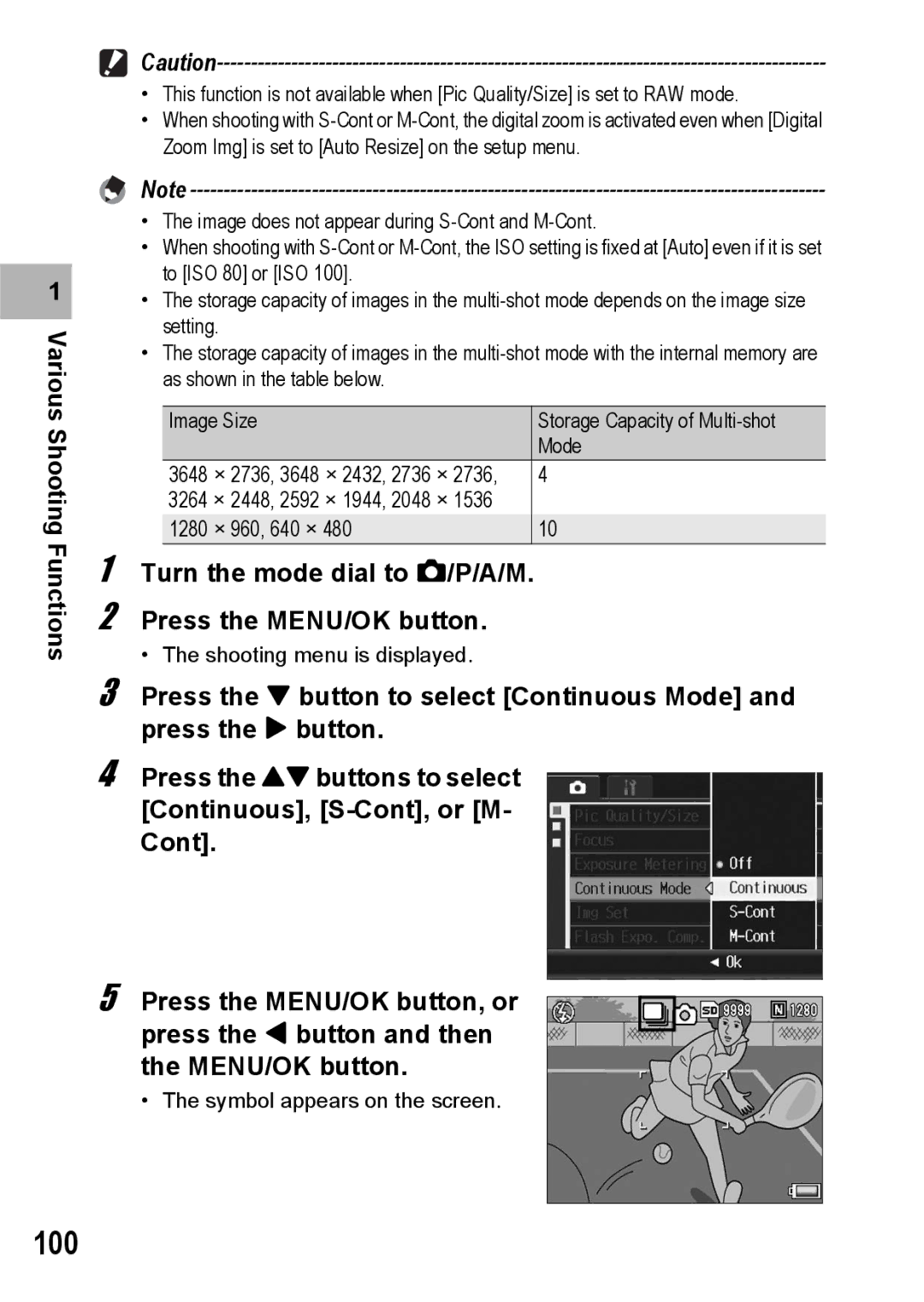 Ricoh GR Digital II manual 100, Turn the mode dial to 5/P/A/M Press the MENU/OK button 