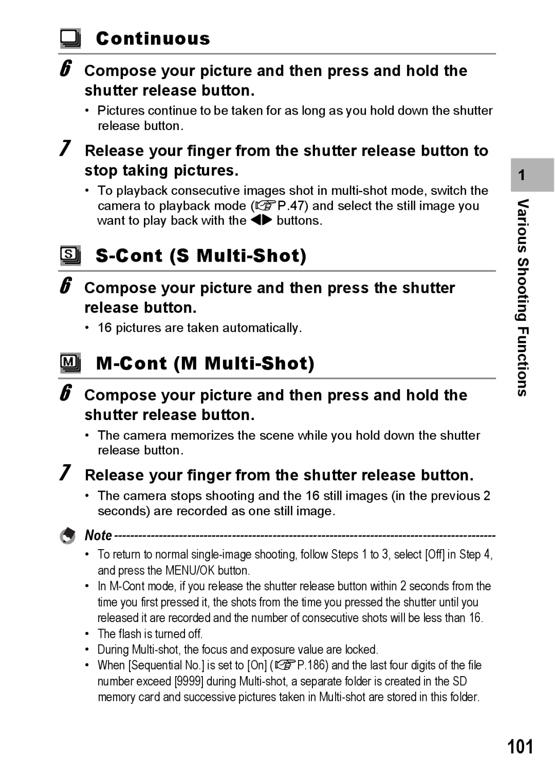 Ricoh GR Digital II manual 101, Release your finger from the shutter release button 