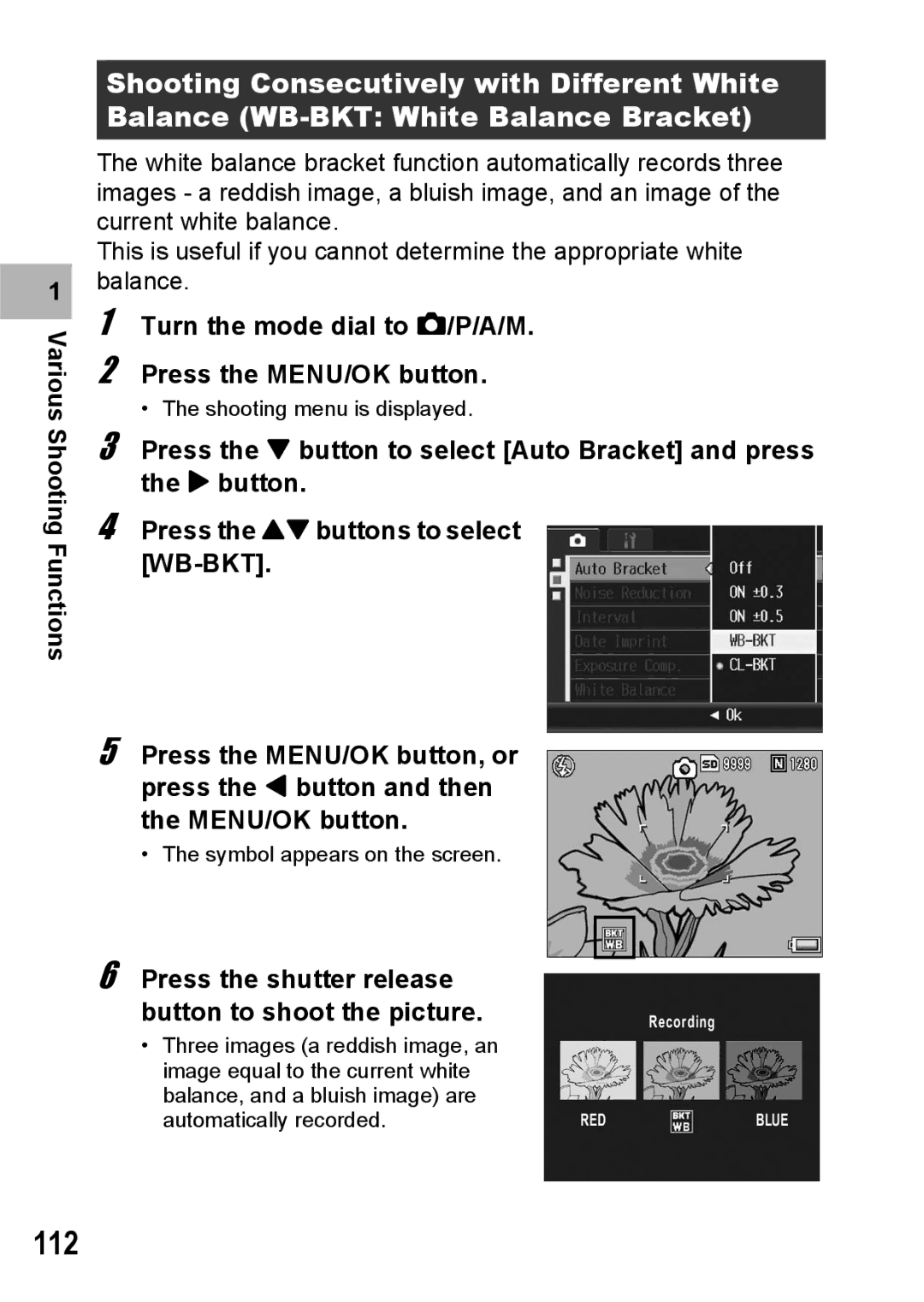 Ricoh GR Digital II manual 112, Press the shutter release Button to shoot the picture 