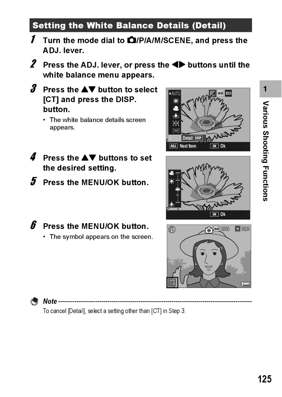 Ricoh GR Digital II manual 125, Setting the White Balance Details Detail 