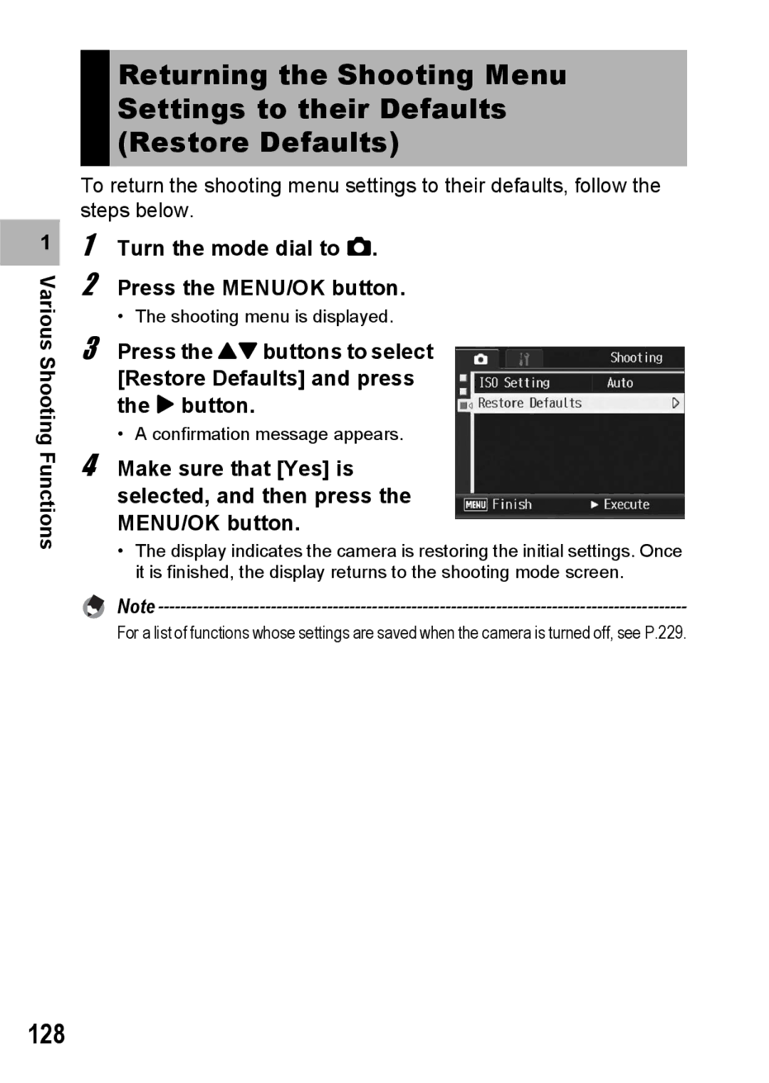 Ricoh GR Digital II manual 128, Turn the mode dial to Press the MENU/OK button 