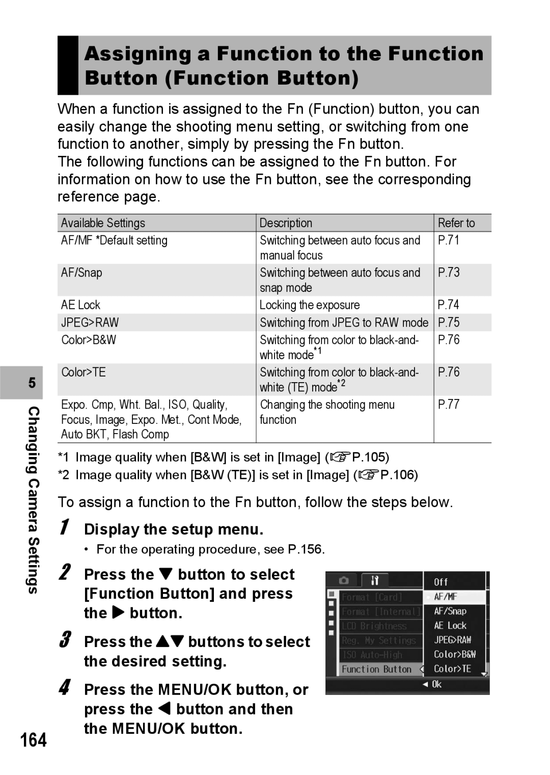 Ricoh GR Digital II manual Settings 