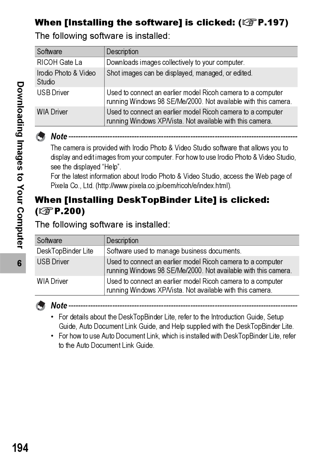 Ricoh GR Digital II manual 194, When Installing DeskTopBinder Lite is clicked GP.200 