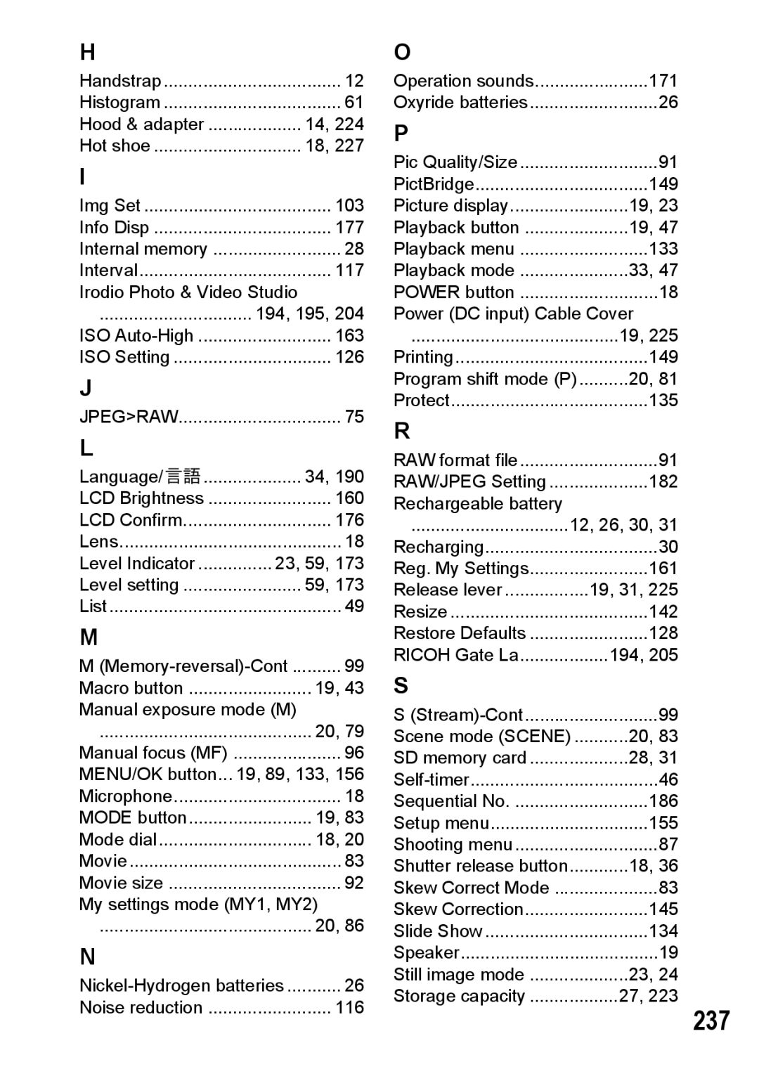 Ricoh GR Digital II manual 237 