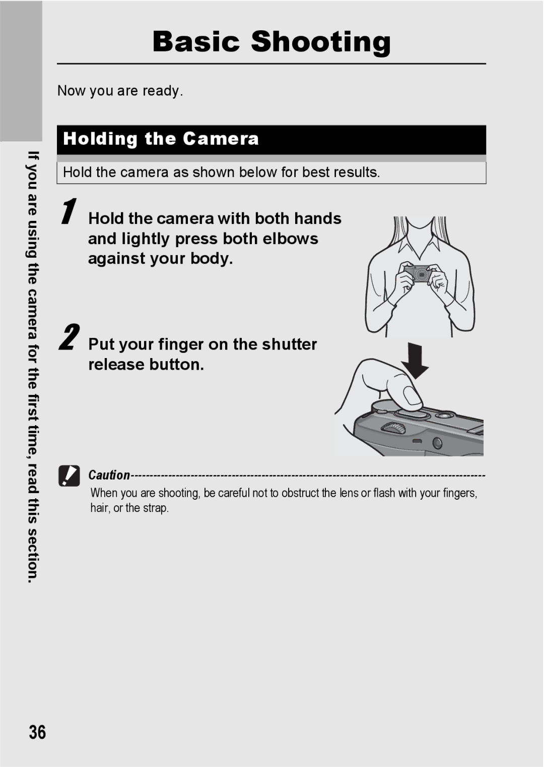 Ricoh GR Digital II manual Basic Shooting, Holding the Camera 