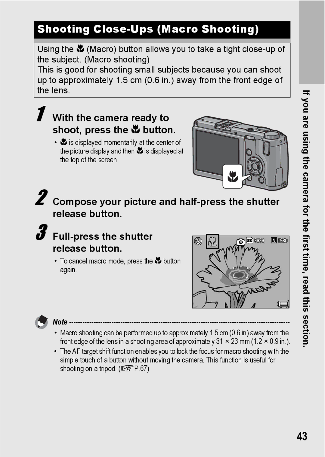 Ricoh GR Digital II manual Shooting Close-Ups Macro Shooting, With the camera ready to shoot, press the N button 