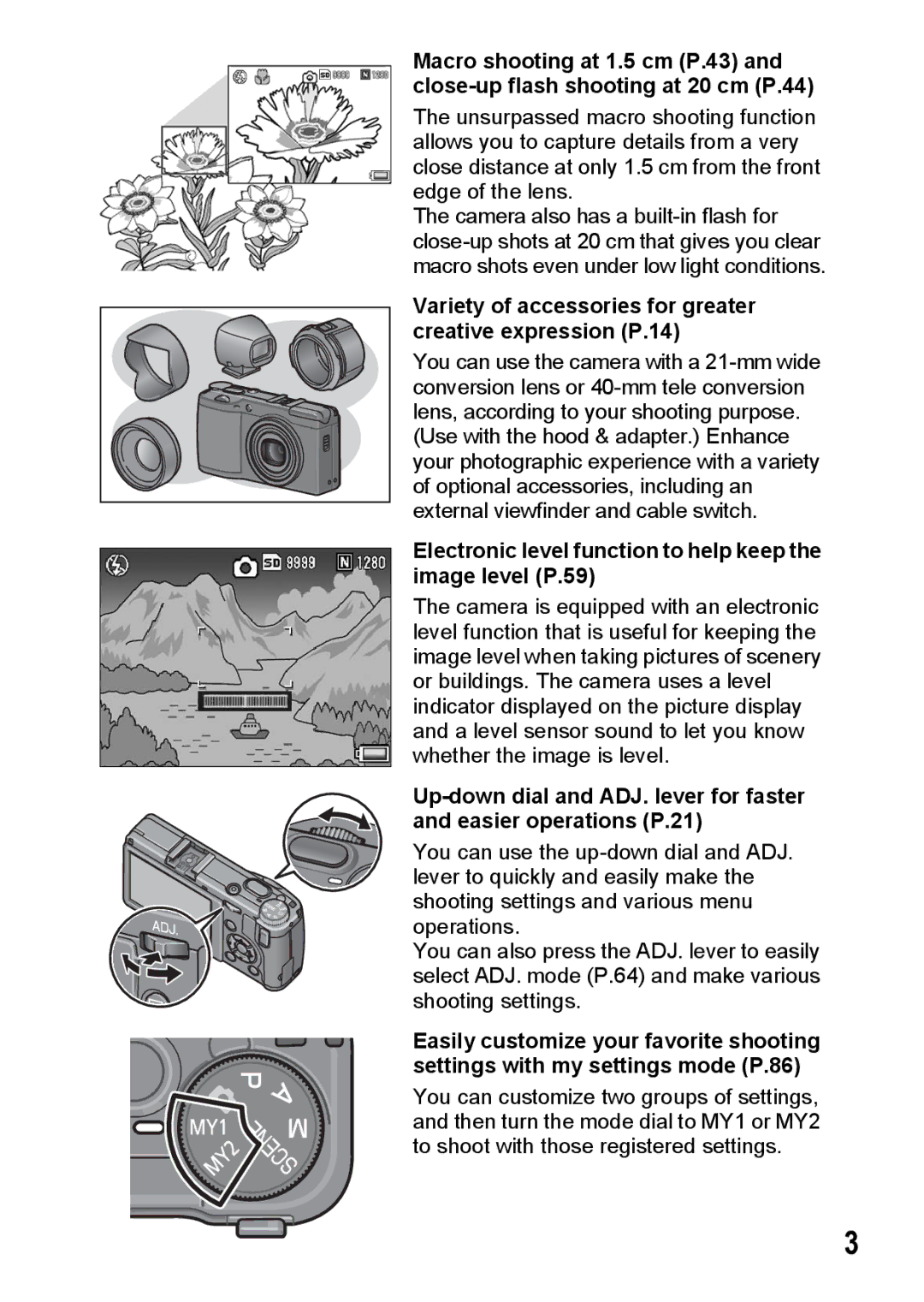 Ricoh GR Digital II manual Variety of accessories for greater creative expression P.14 