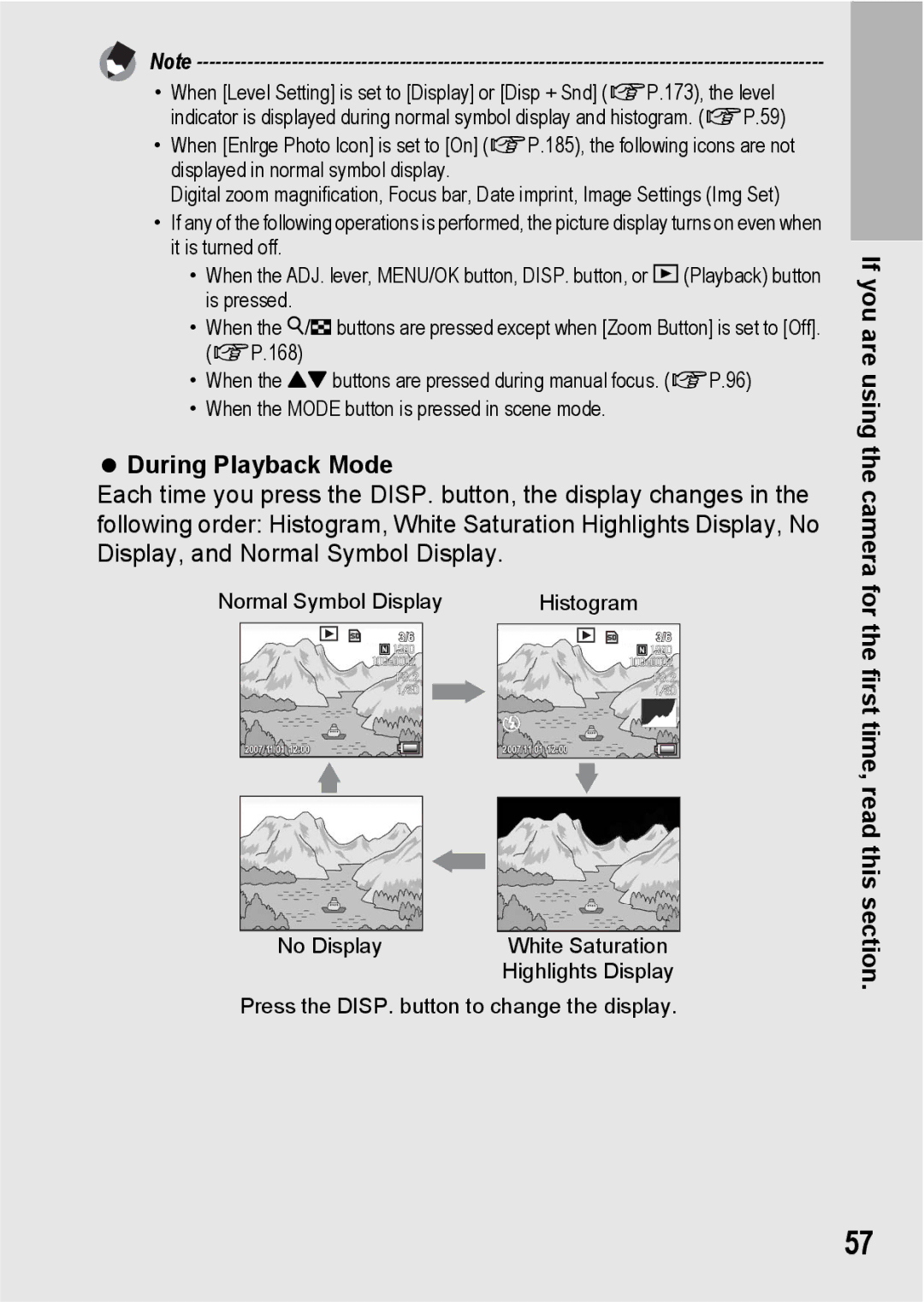 Ricoh GR Digital II manual During Playback Mode, Normal Symbol Display Histogram 