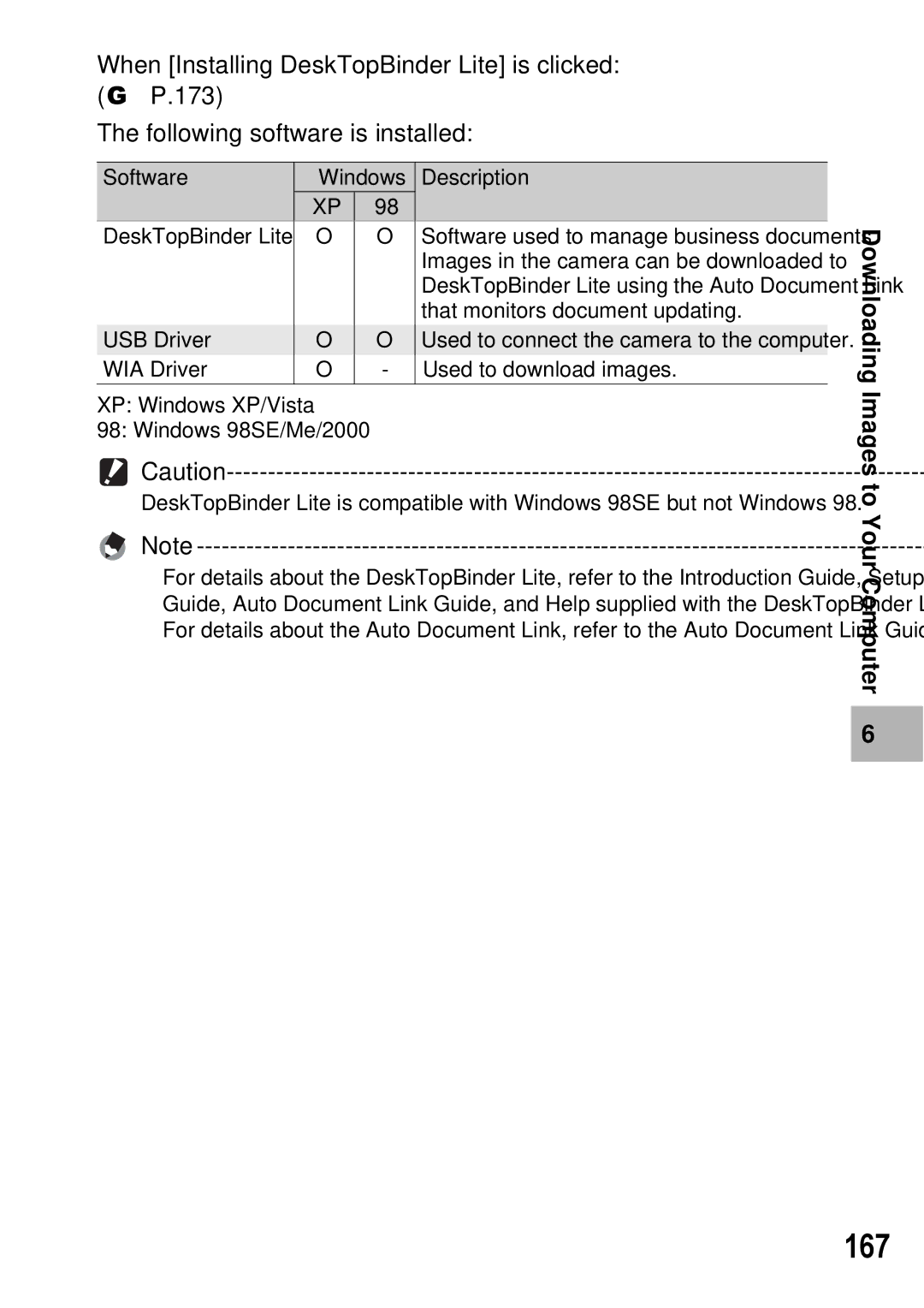 Ricoh GX100 VF manual 167, When Installing DeskTopBinder Lite is clicked GP.173 